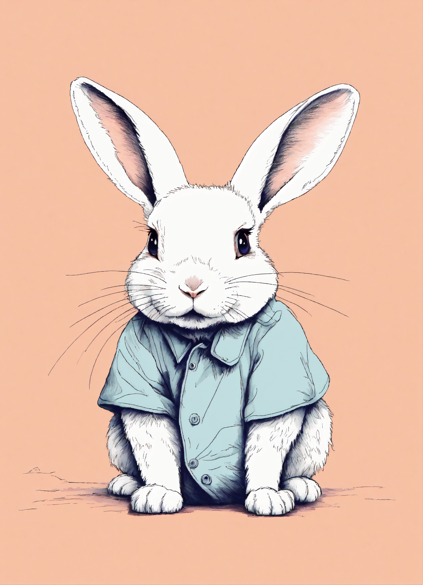 Lexica - A cute rabbit, white background, pastel hues, minimal ...