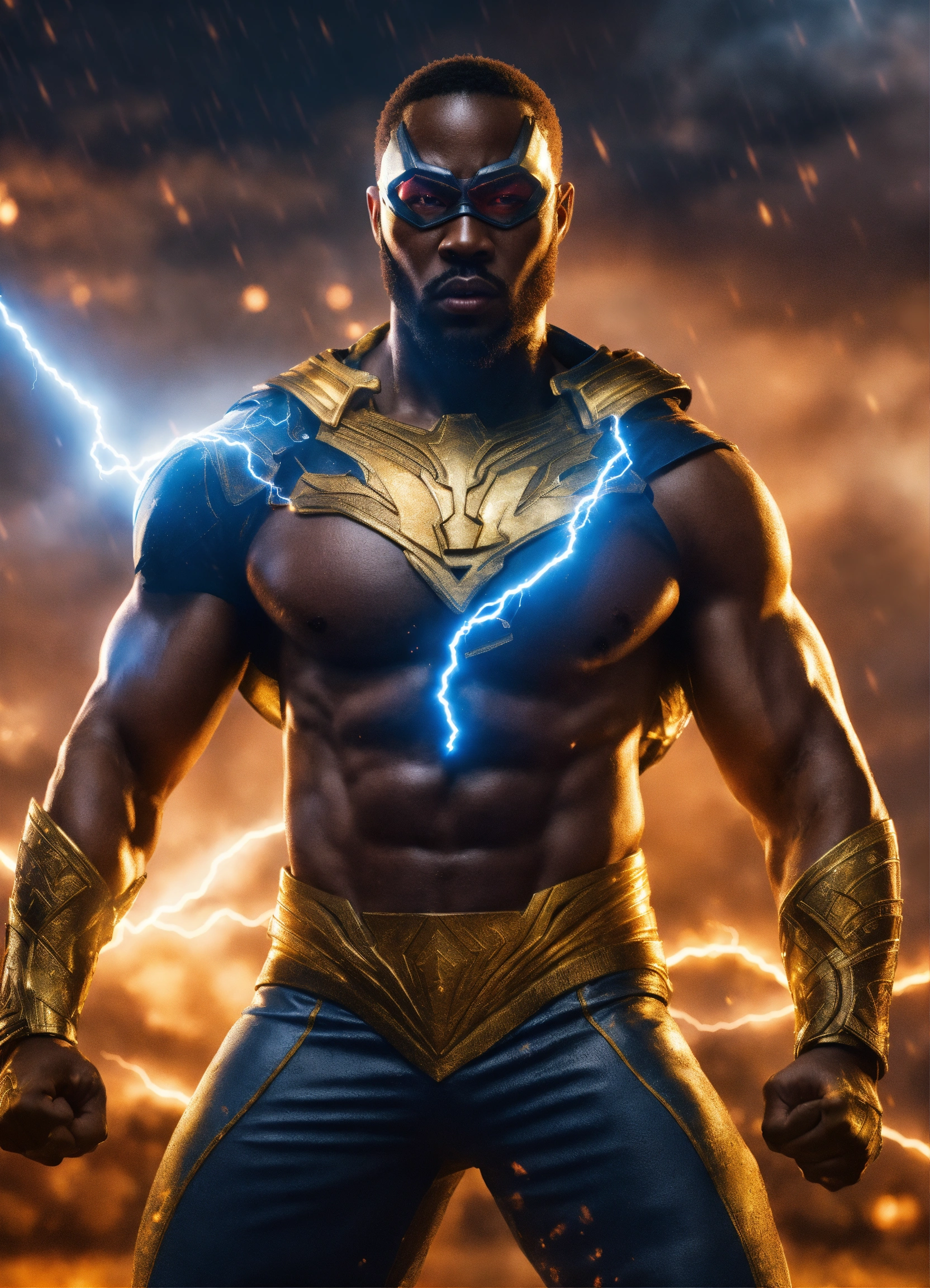 Lexica - Produce me an image of African superhero team in fighting ...