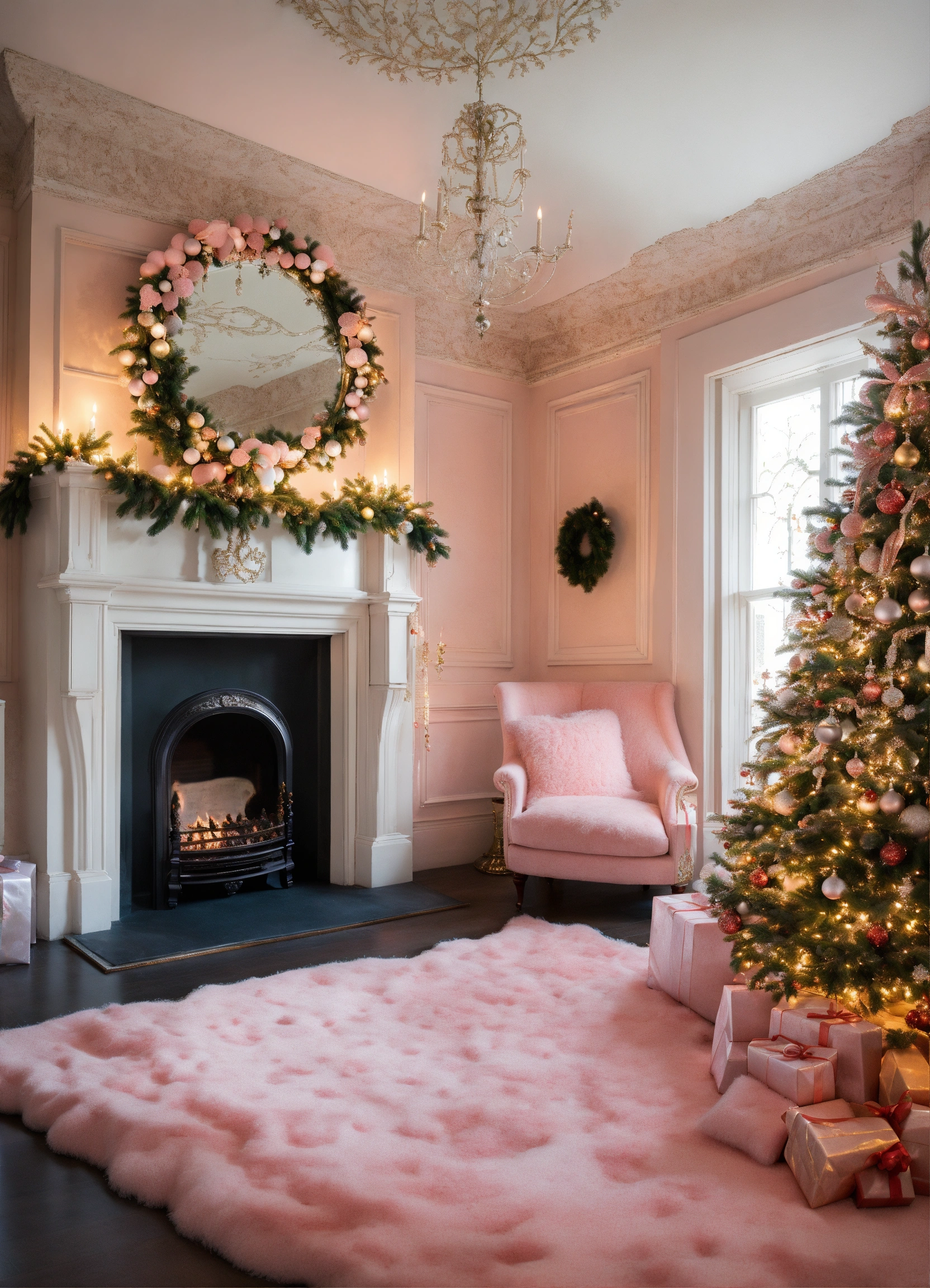 Lexica - Luxury house and gardens adorned with all garlands, a grand ...