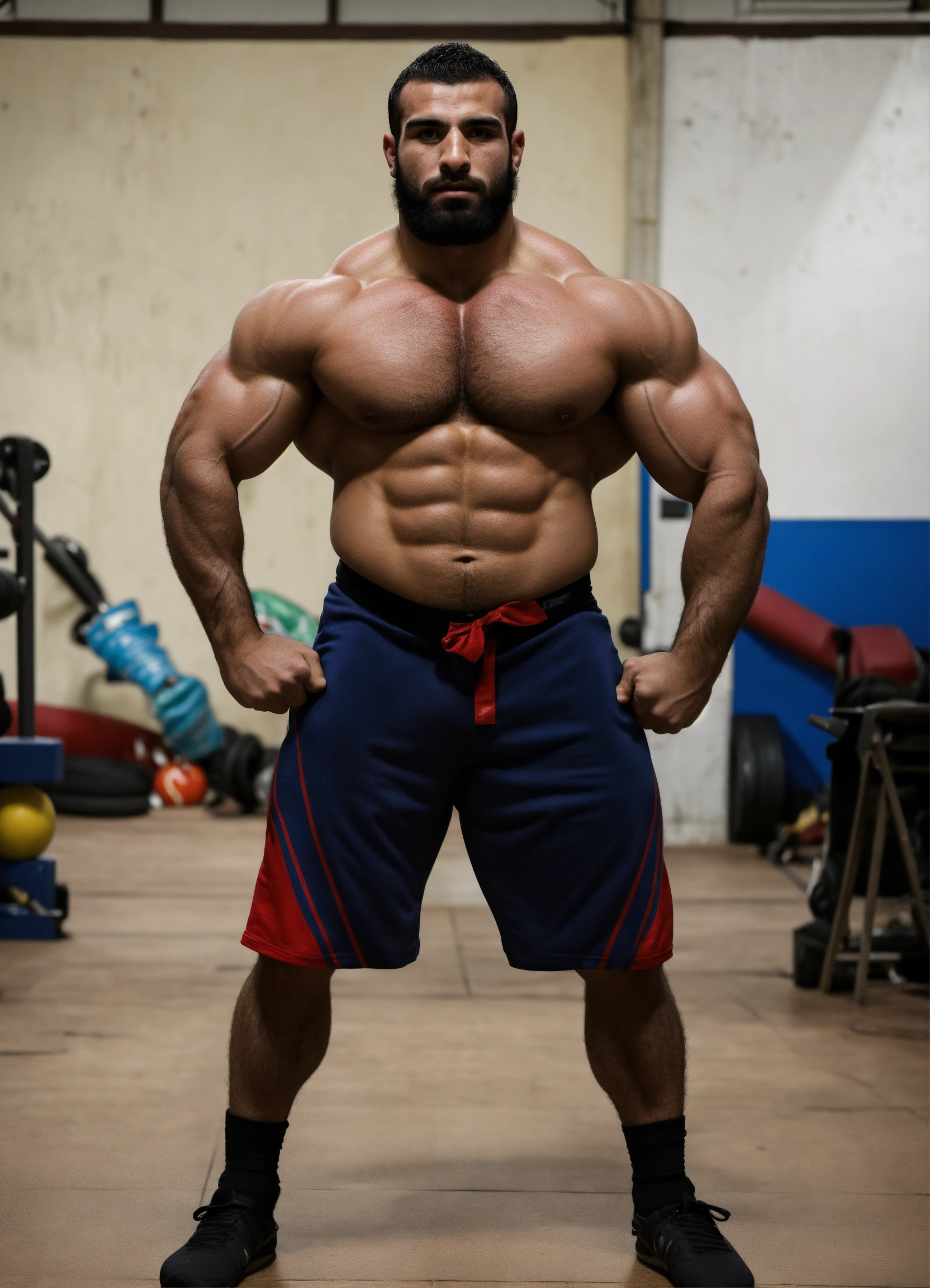 Lexica - 30-year-old wrestler with big muscles, bodybuilder, Syrian, big