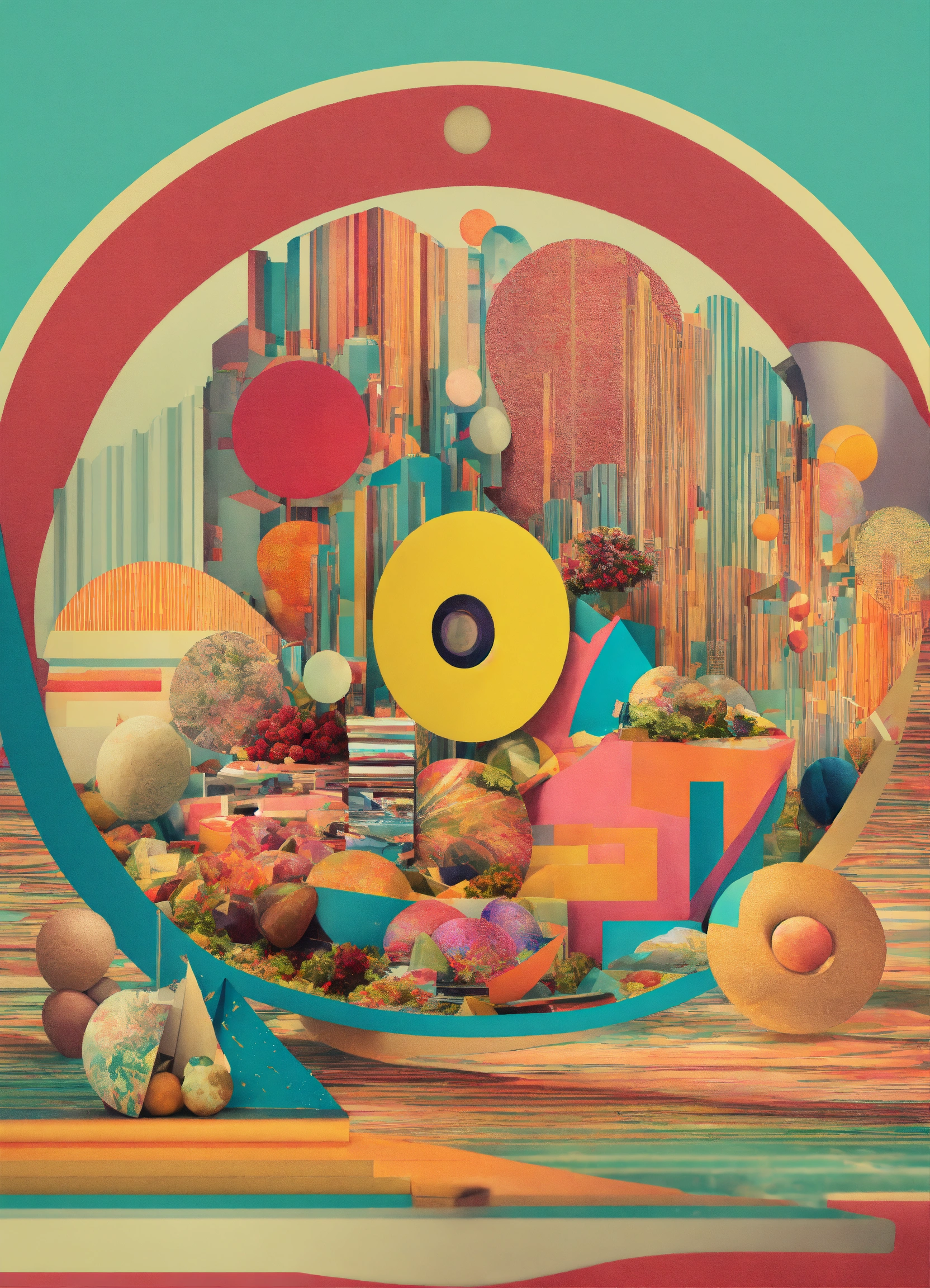 Lexica - News quest, collage style, 3d hyperpop, organic patterns ...