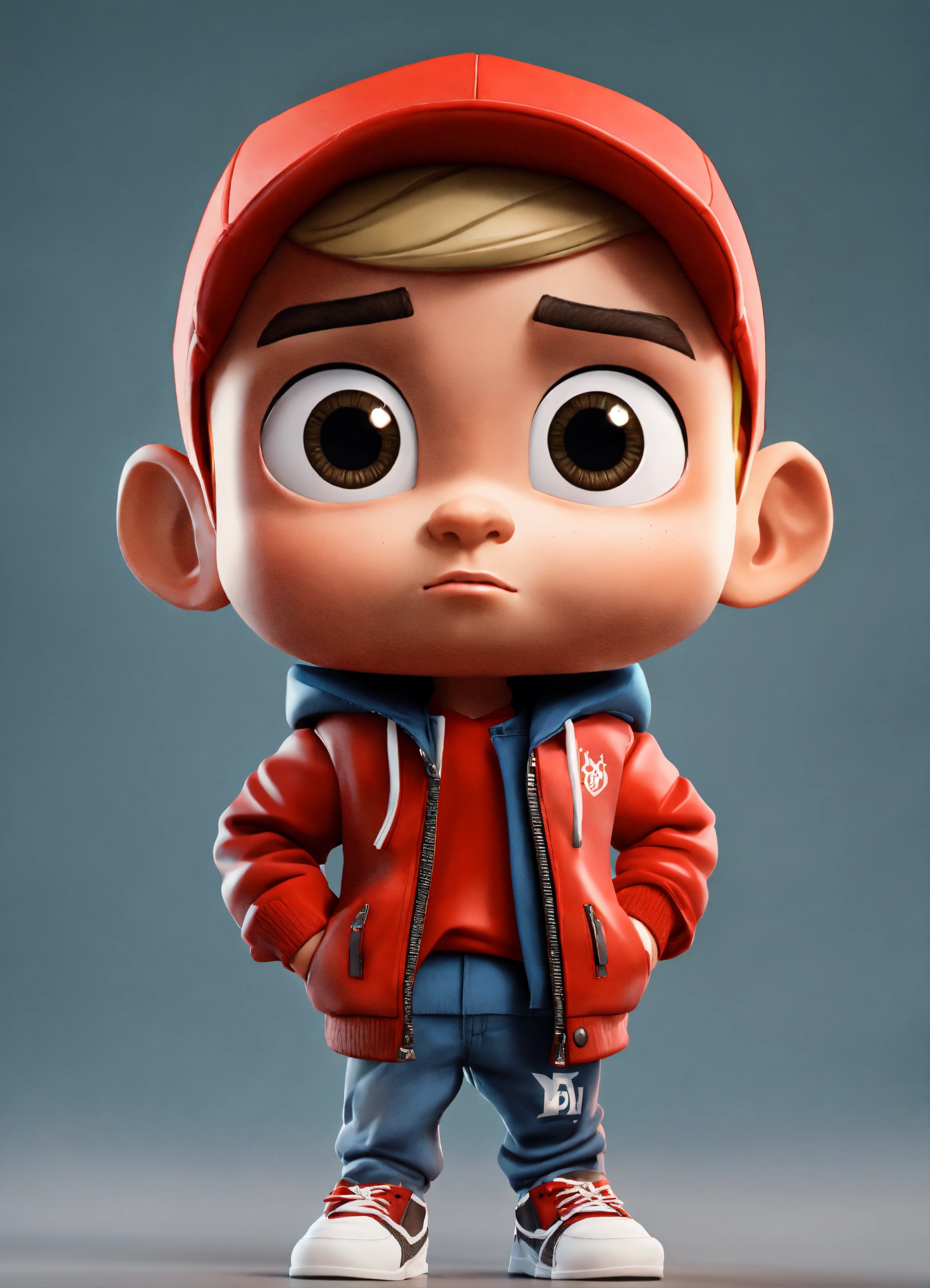 Lexica - Cartoon realistic Eminem rapper in red jacket, disney style ...
