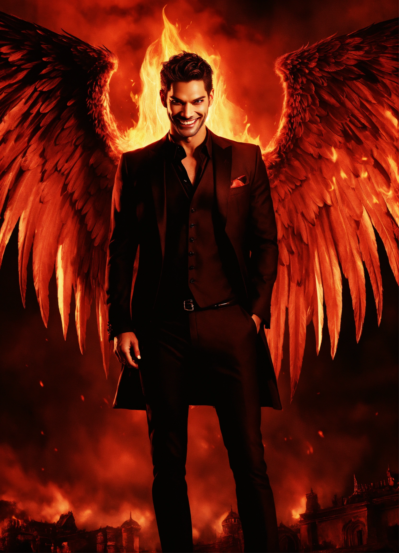 Lexica - Lucifer as an angel, evil grin, evil smile, sinister vibes ...
