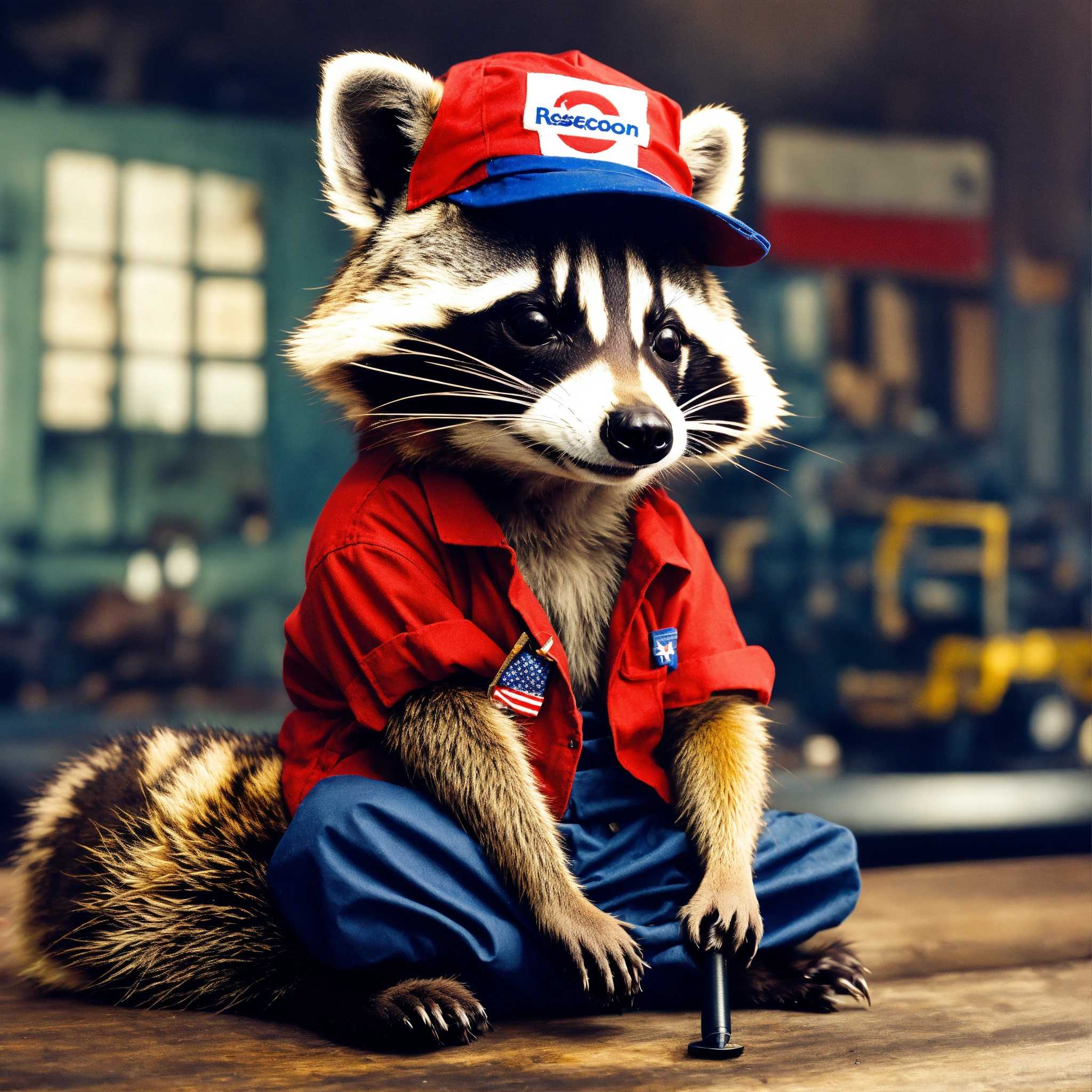 Lexica - A Raccoon Rosie the riveter
