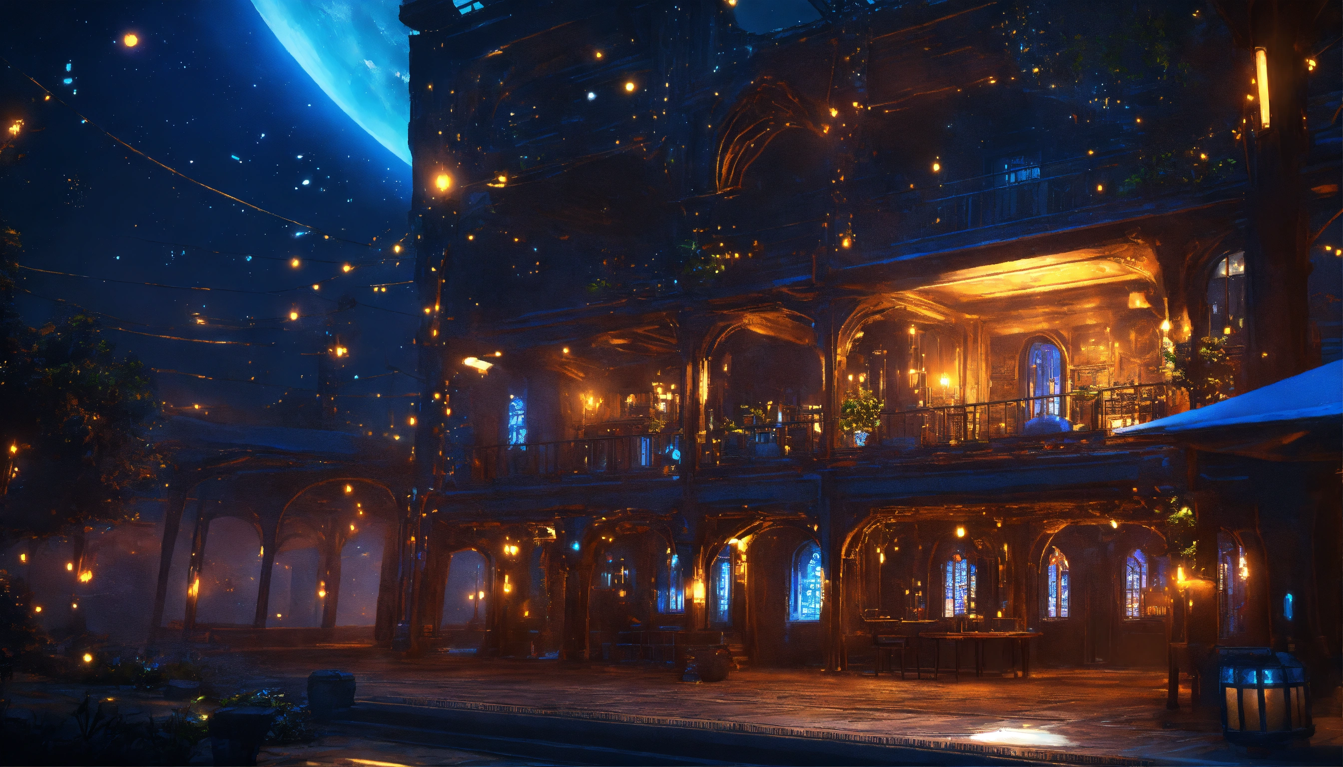 Lexica - Magical sci-fi game environment. Fantasy. Blue, and Light ...