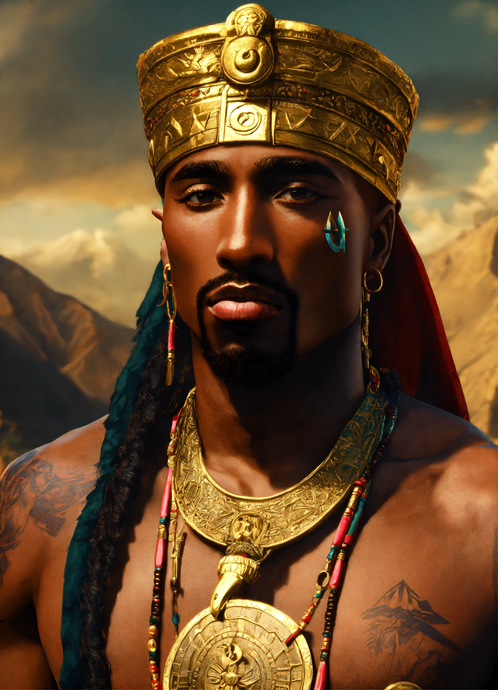 Lexica - Tupac Shakur as a Powerful Ancient Inca King. 8k unreal render ...