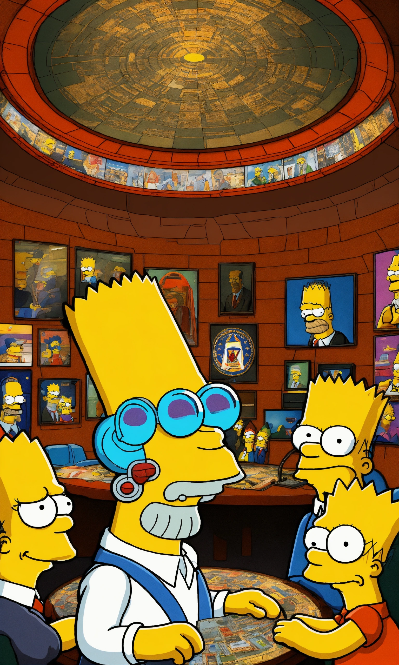 Lexica - Illuminati logo everywhere Simpsons in a secret modern FBI ...