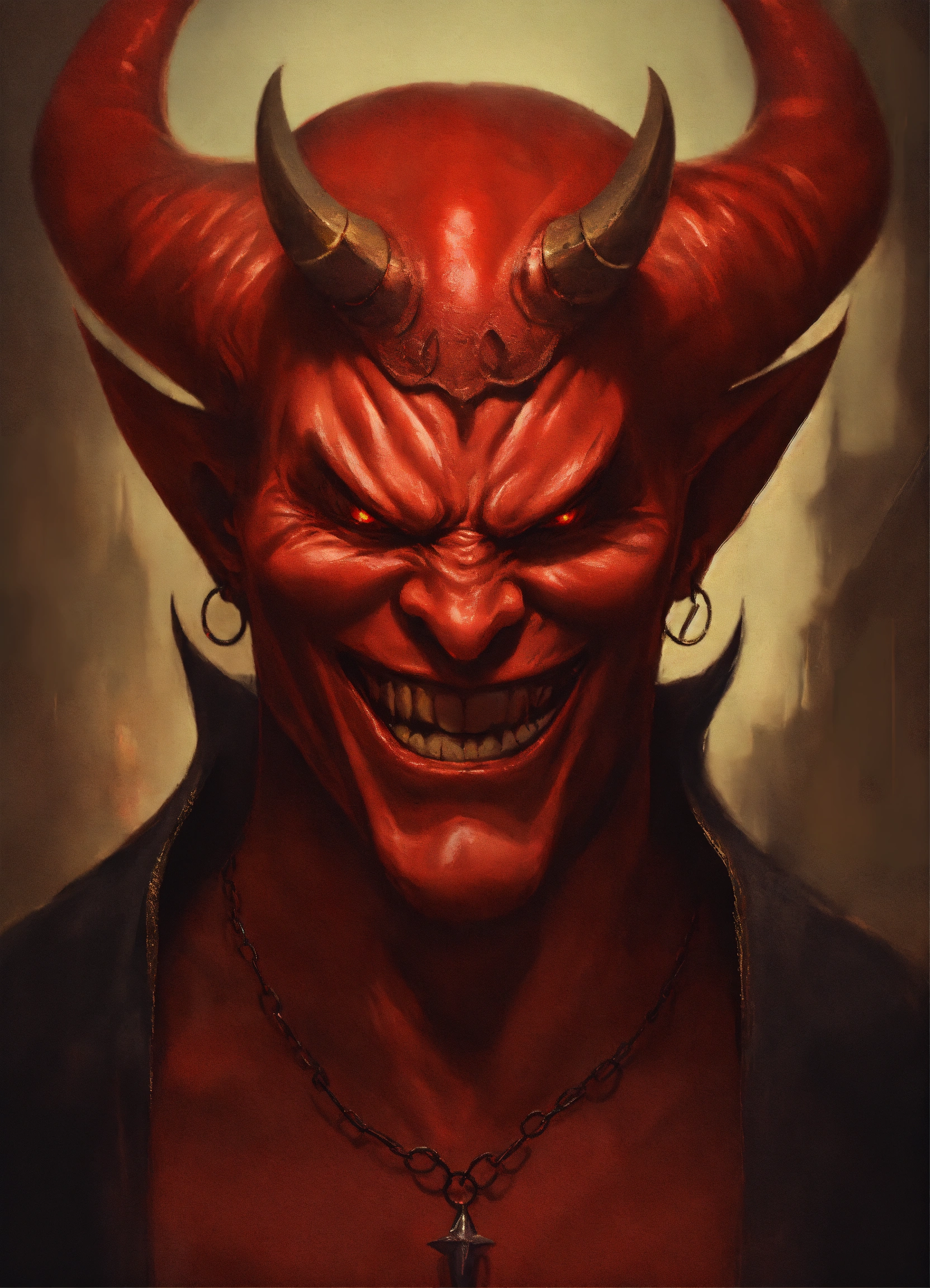 Lexica - Satan scheming something, evil grin on face
