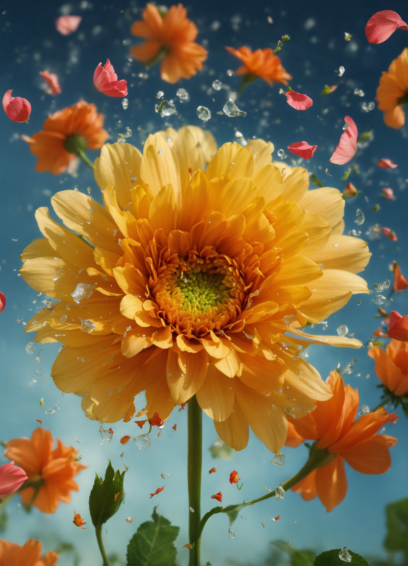 Lexica - Flowers falling from the top, realistic pictures