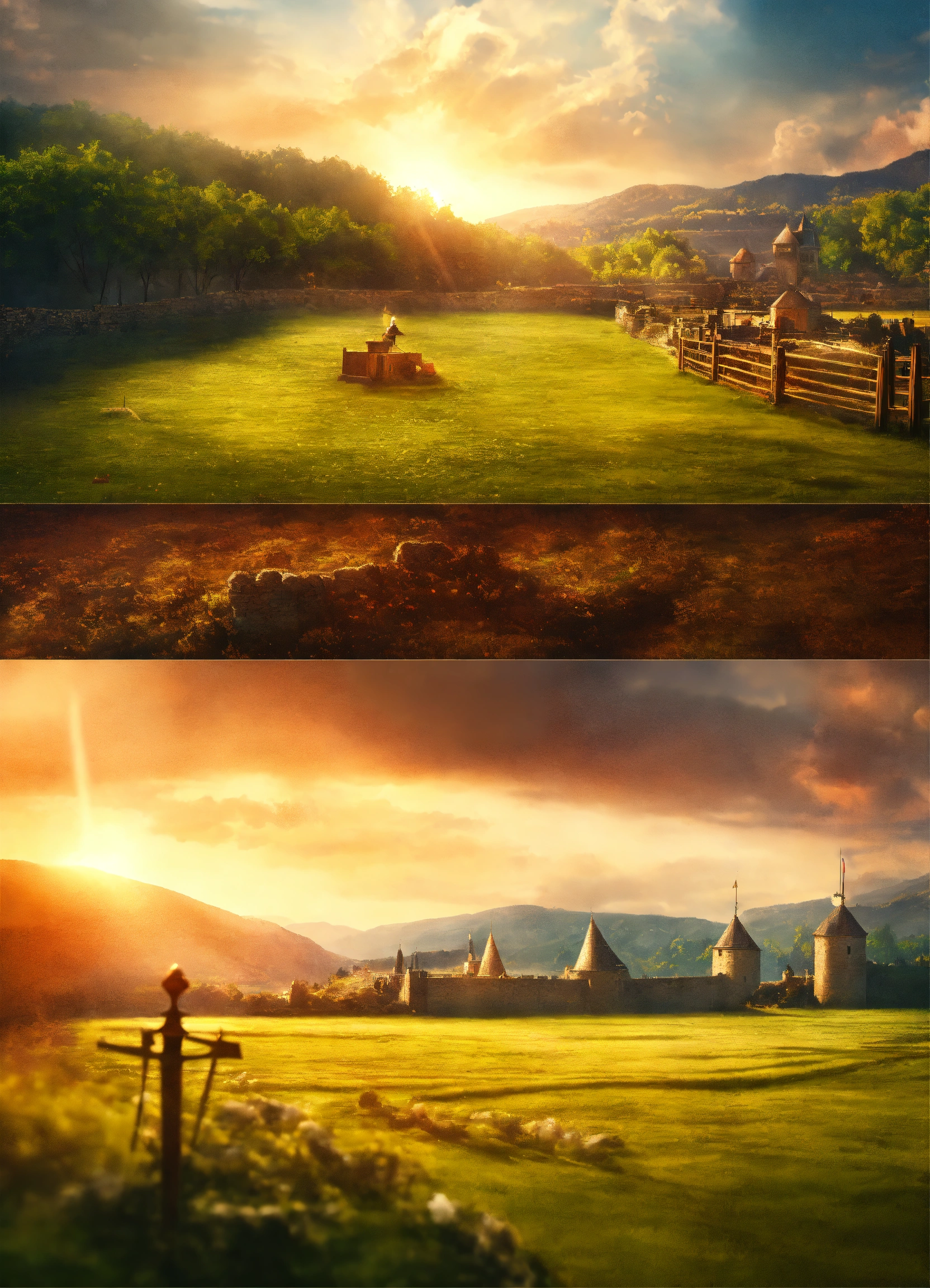 Lexica - Create a design Medieval background with fantasy lighting ...