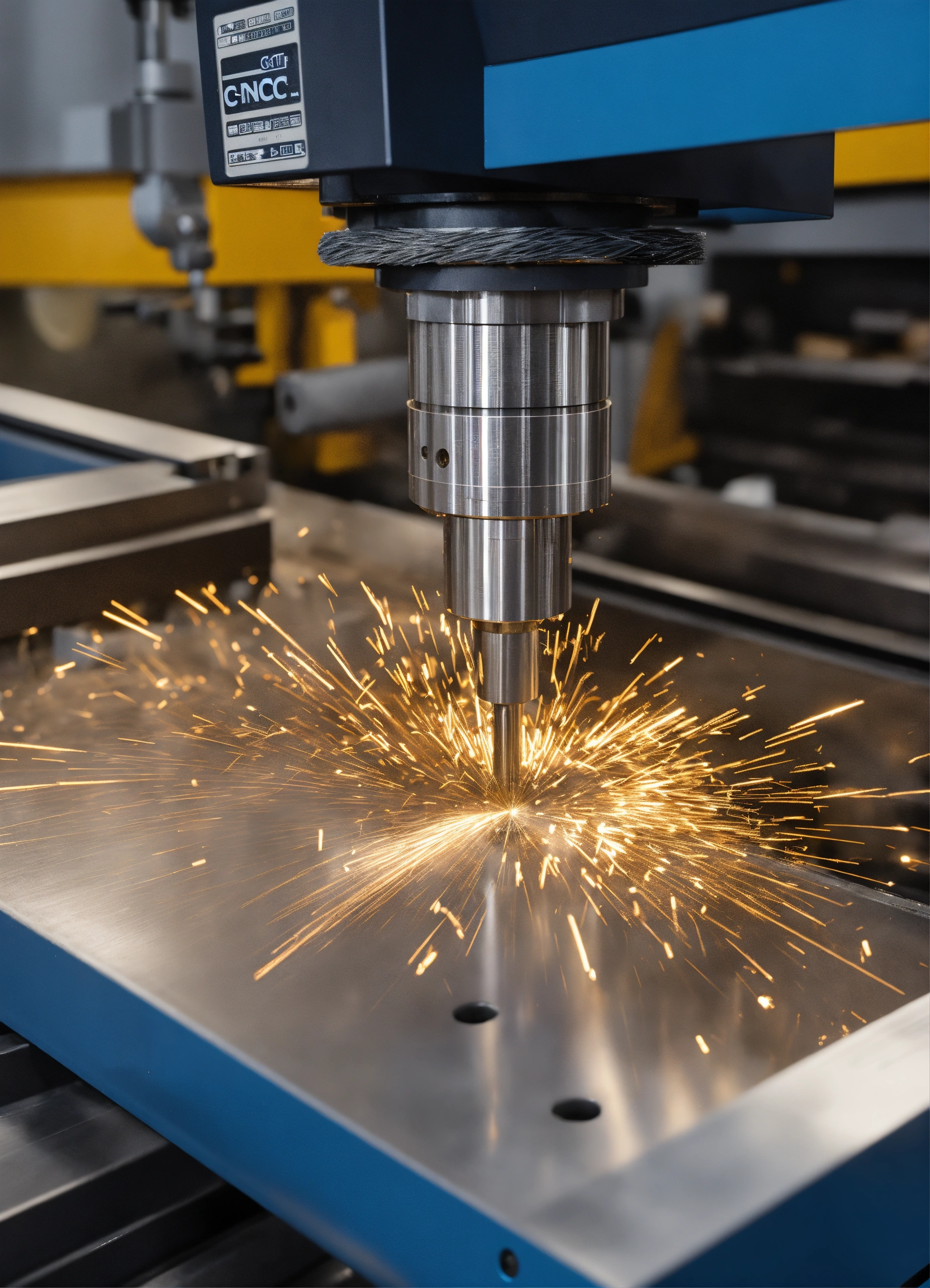 Lexica - Generate a detailed image of a group of end mills inside a CNC ...