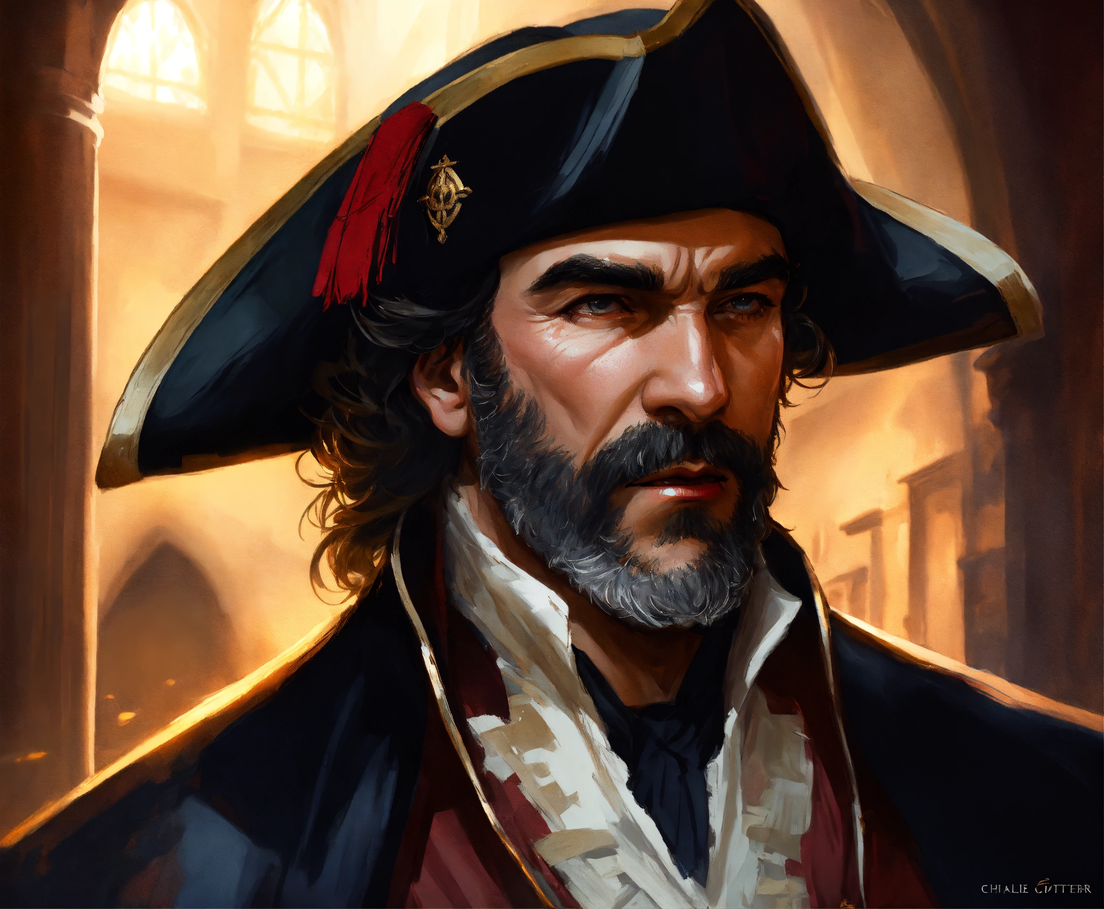 Lexica - Close shot, digital painting, Mandy Patinkin as a Defiant and ...