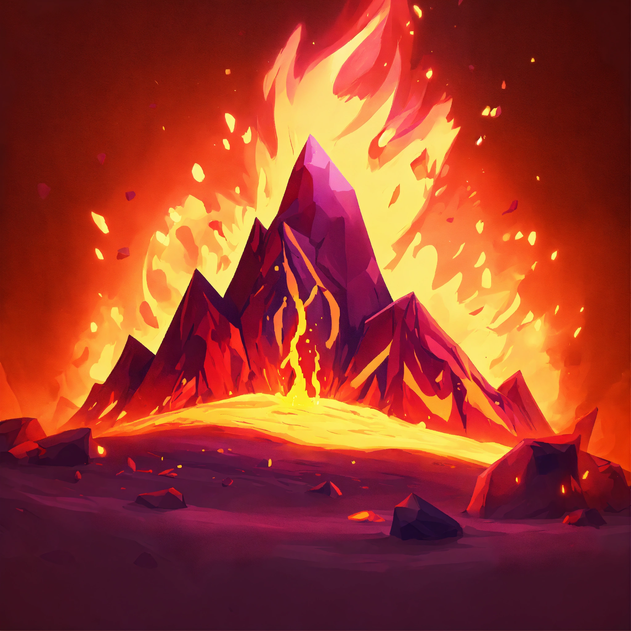 Lexica - Spell ground eruption, game icon, stylized, simple design ...