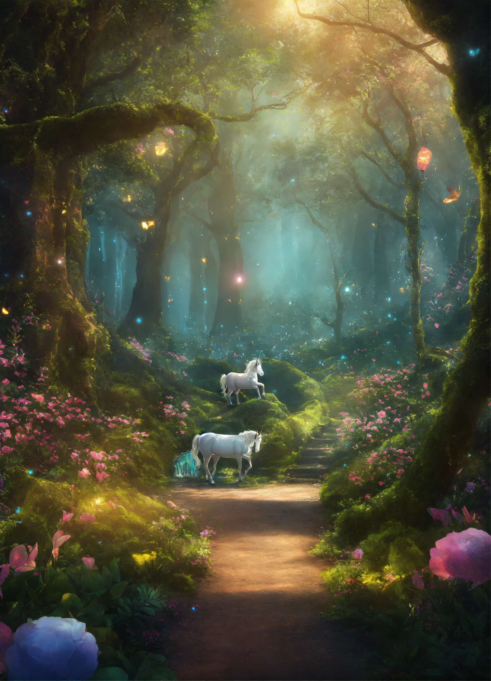 Lexica - Mystery unfolds in an enchanted forest with unicorns in the ...