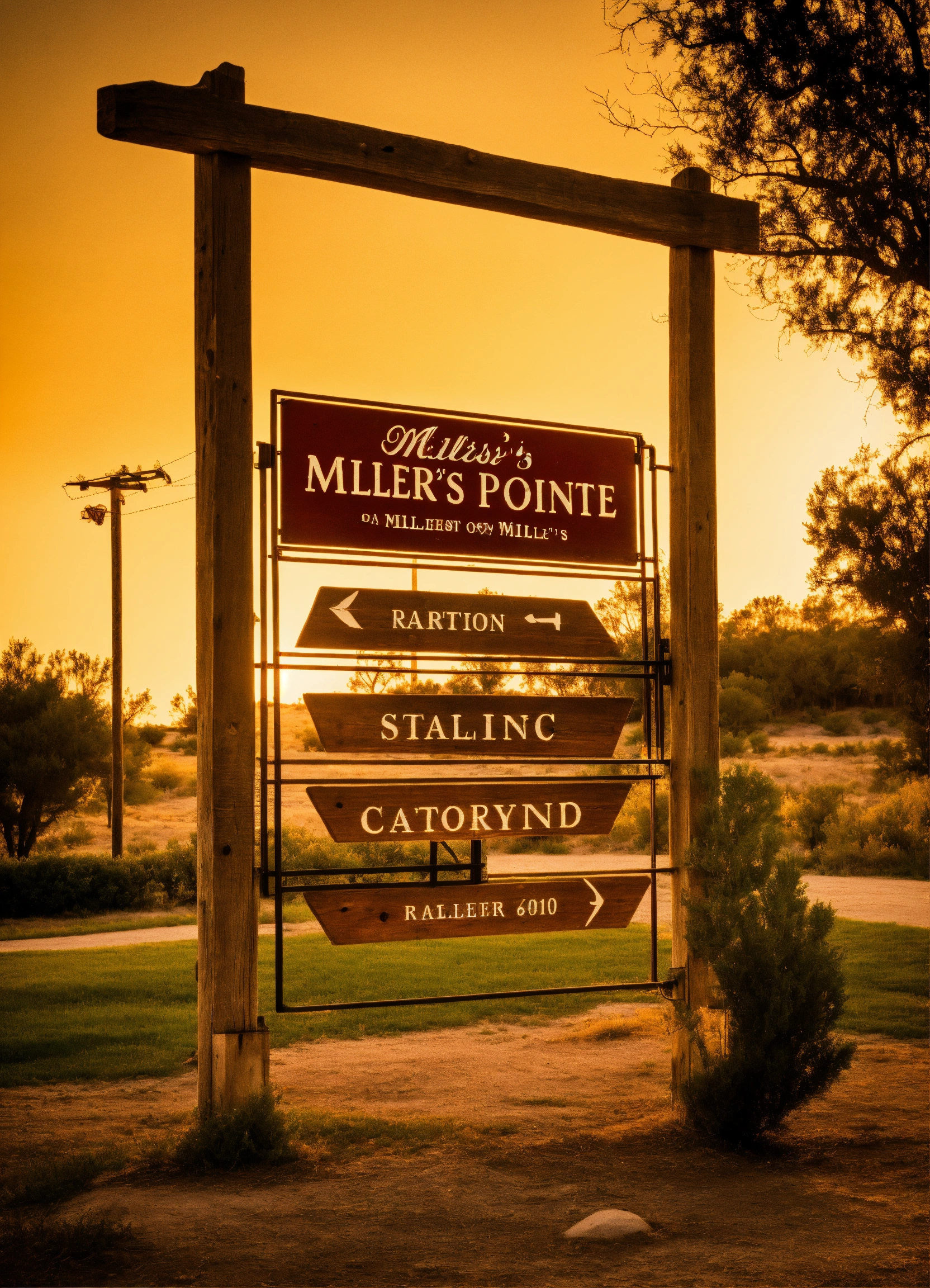 Lexica - A nice ranch sign that says Miller’s Pointe, gated property