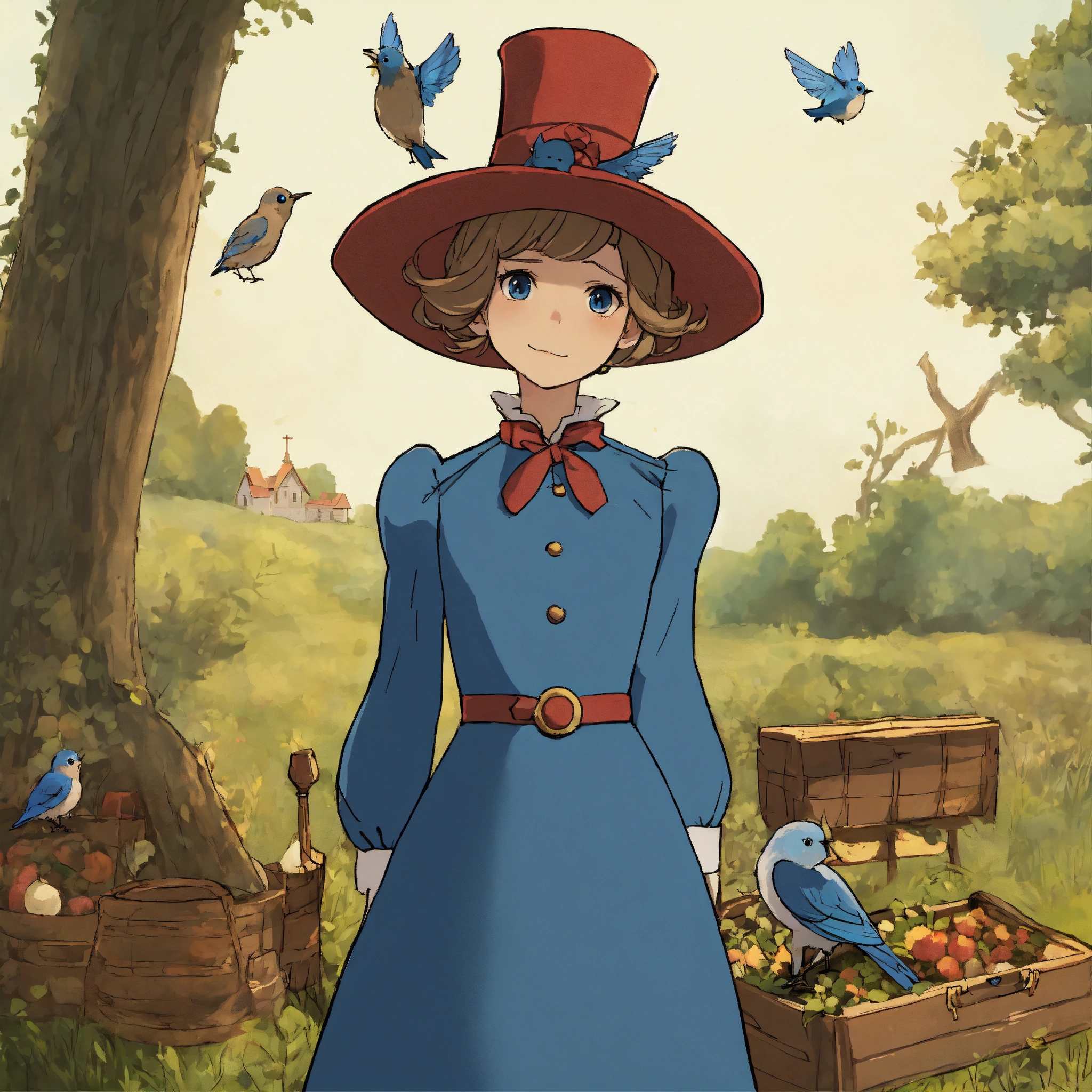 Lexica Beatrice the Bluebird from over the garden wall in The