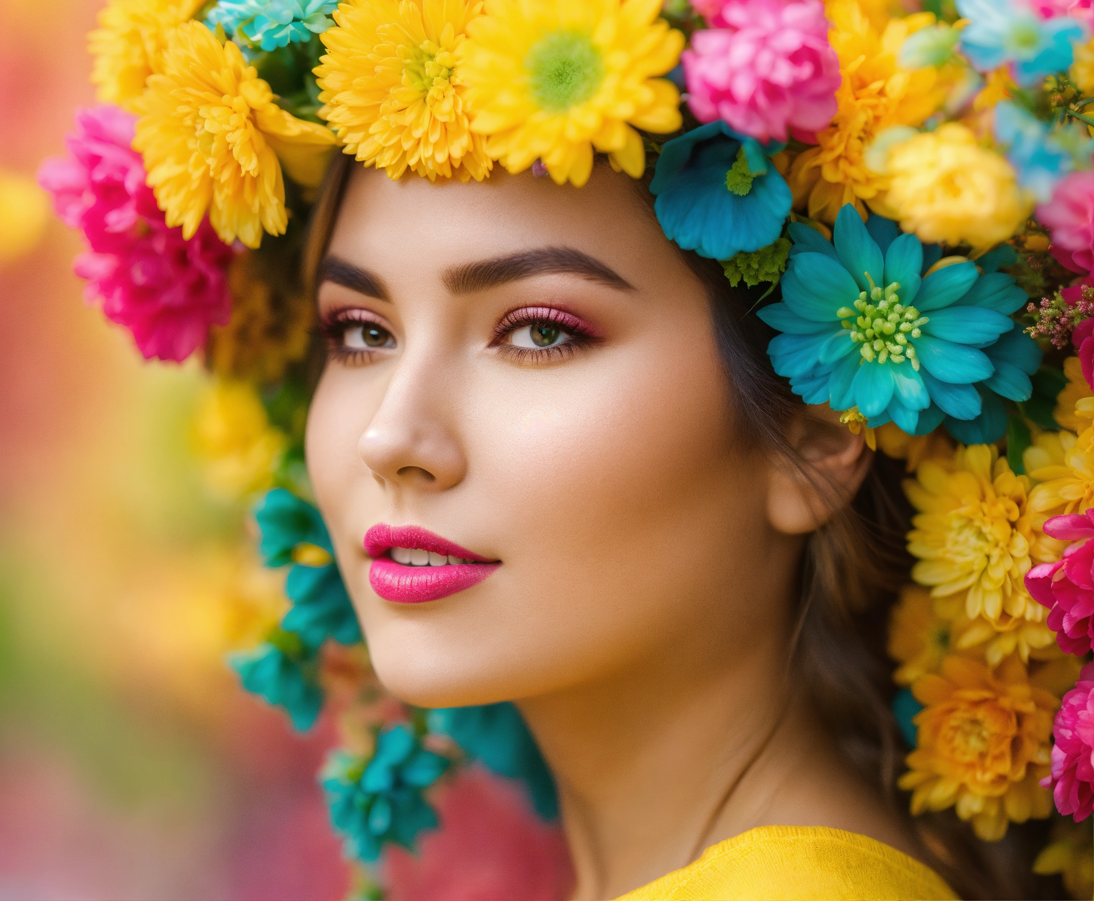 Lexica - A radiant female wearing bright spring colors