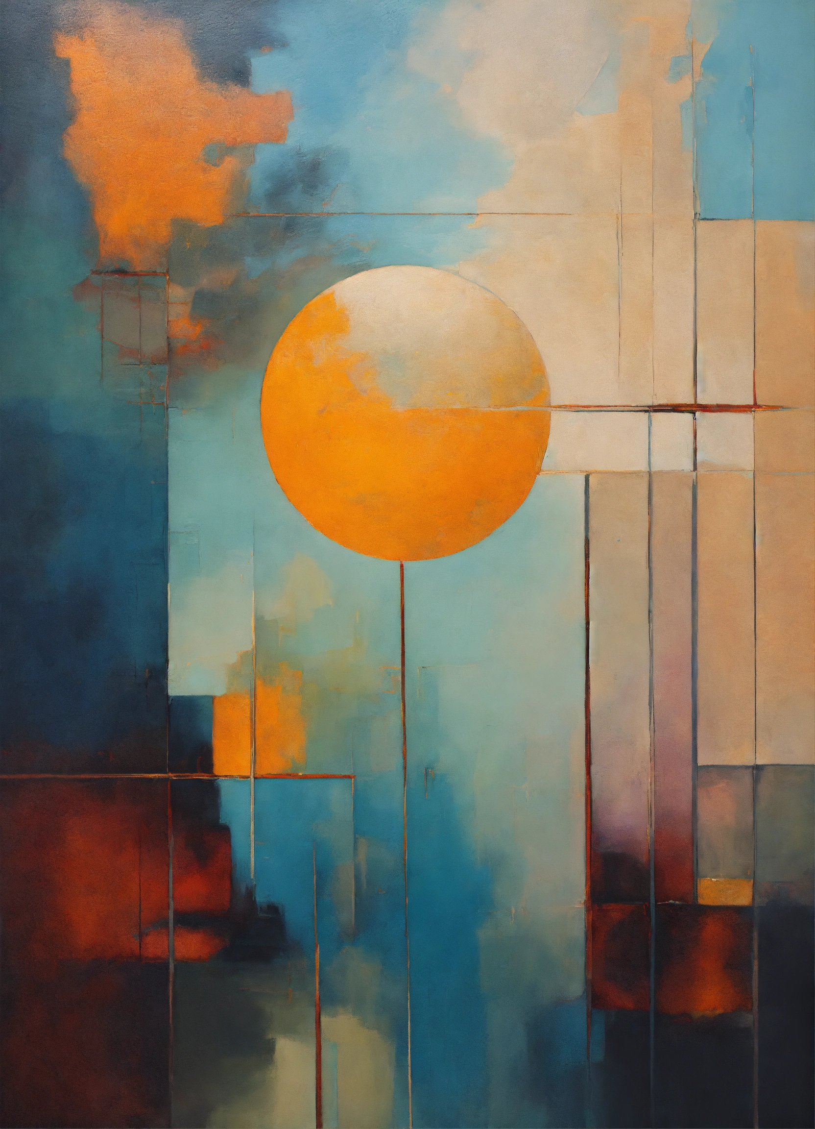 Lexica - Abstract and minimalist oil painting of self discovery with ...