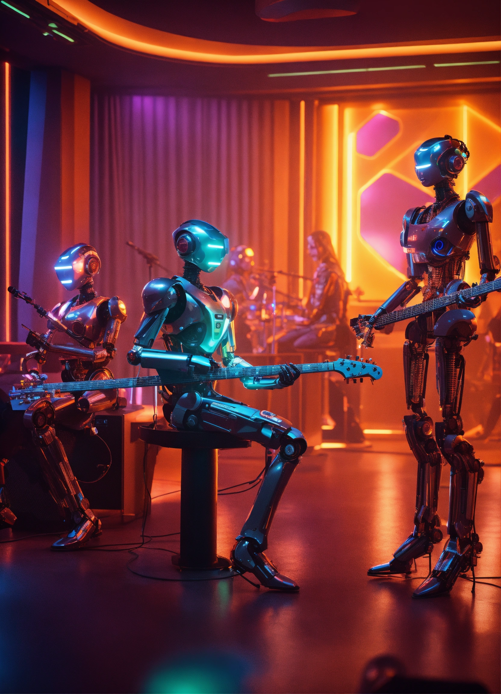 Lexica - Band of 4 robot musicians with electric instruments playing ...