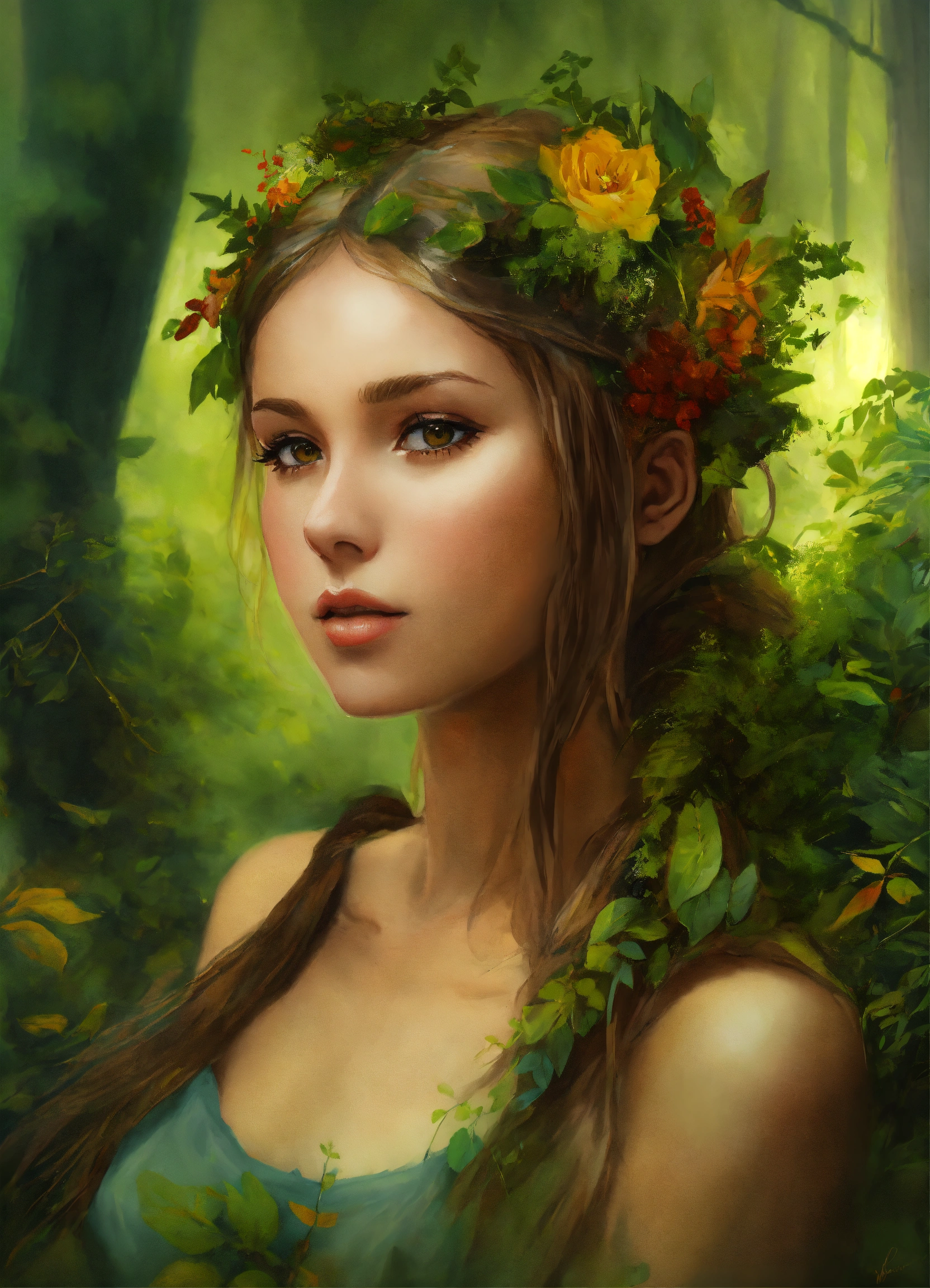 Lexica - Painting forest girl