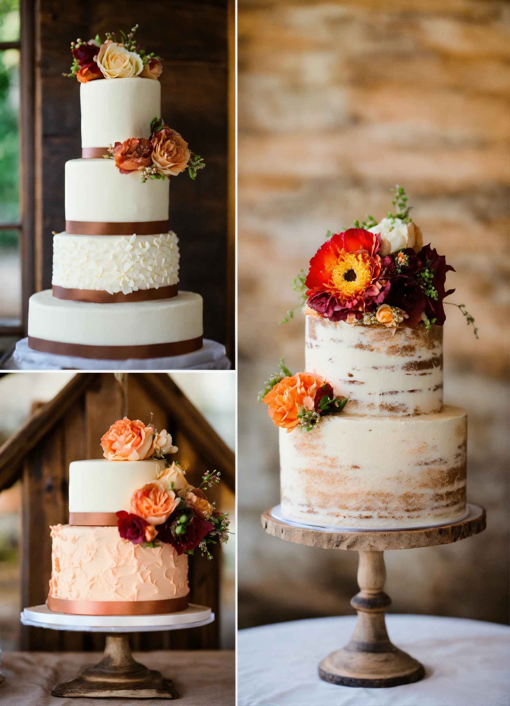 Lexica - Rustic and elegant small individual wedding cakes