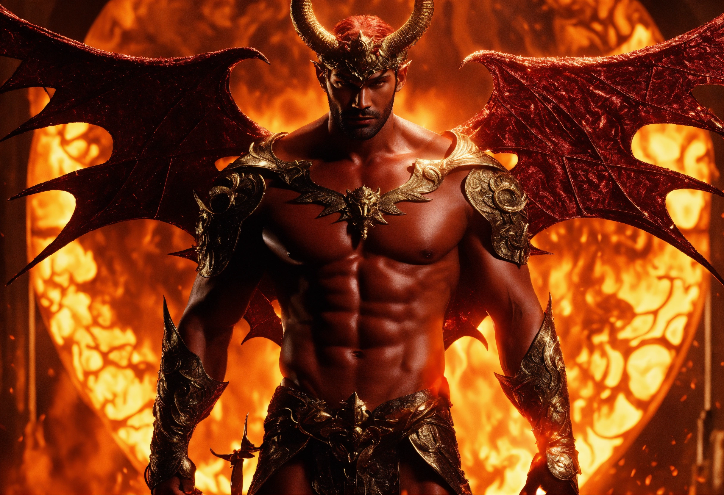 Lexica - Lucifer, the scorching like the sun demon-like man, supermodel ...