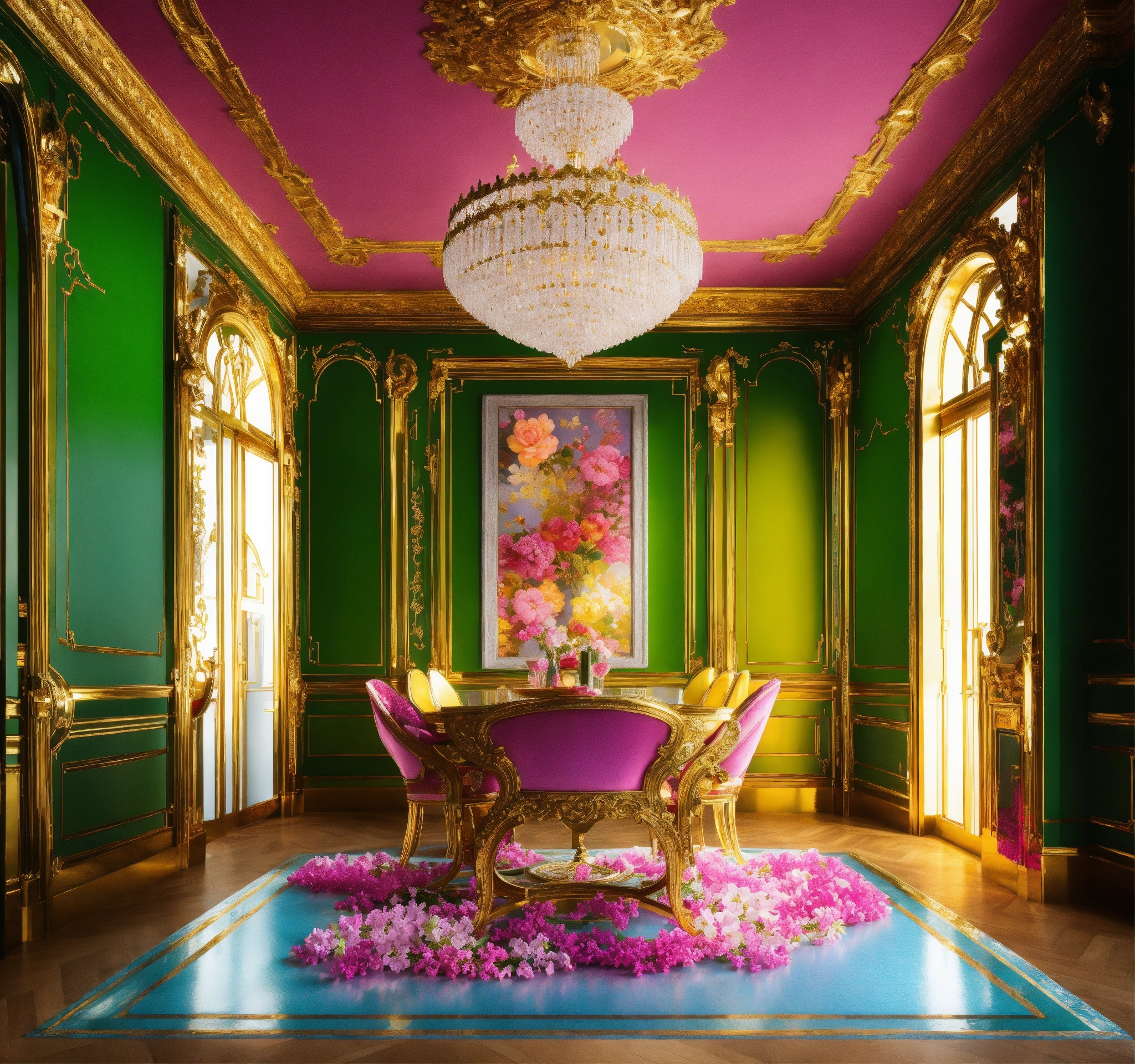 Lexica - Futuristic beautiful French mansion interior dining room ...