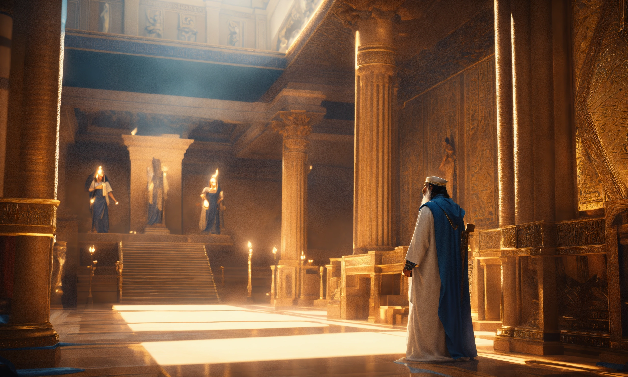 Lexica - Old Moses with his staff, Hebrew robes, talking to Pharaoh ...