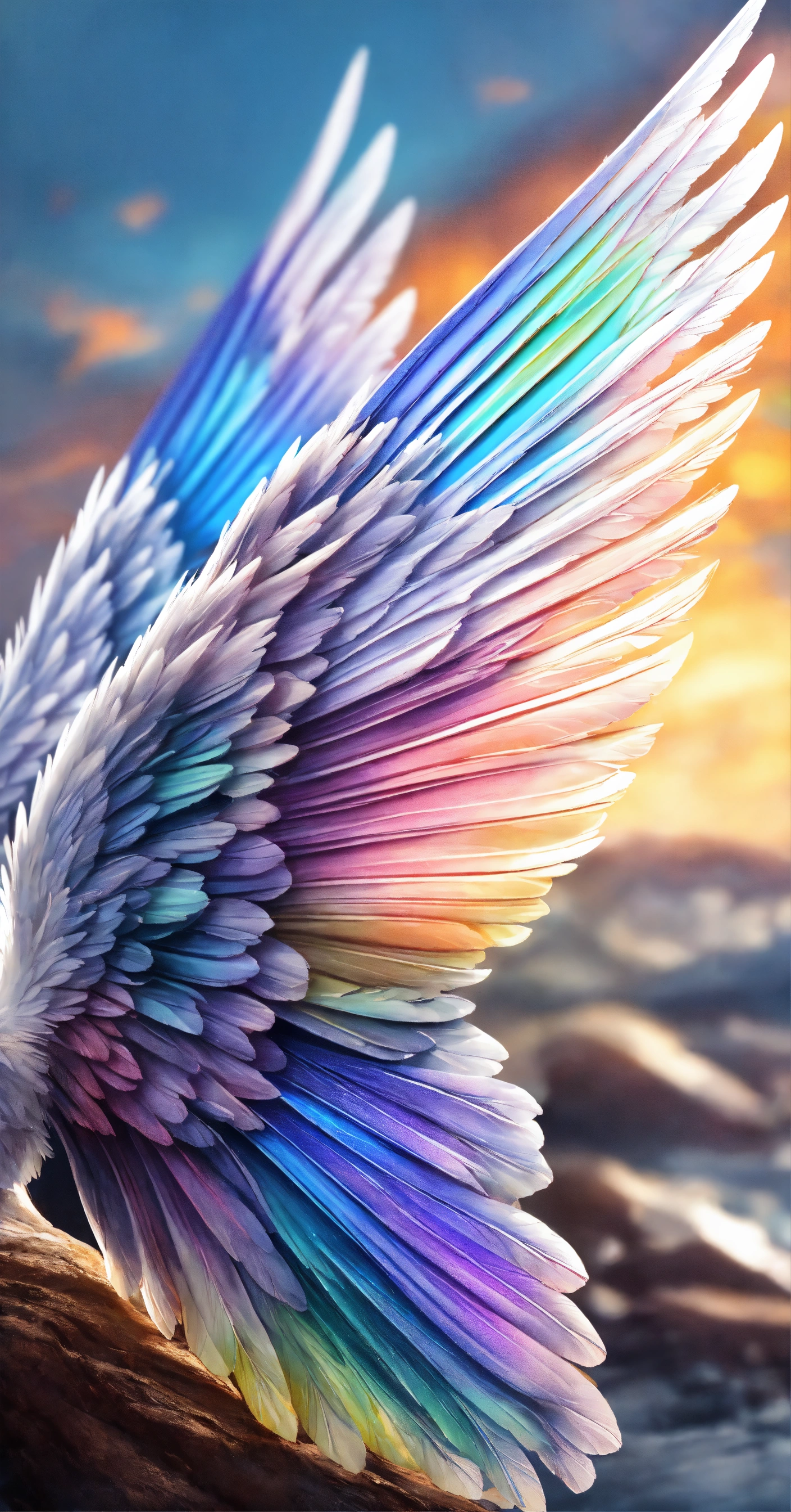 Lexica - Beautiful and perfect small angel wings in soft rainbow colors ...