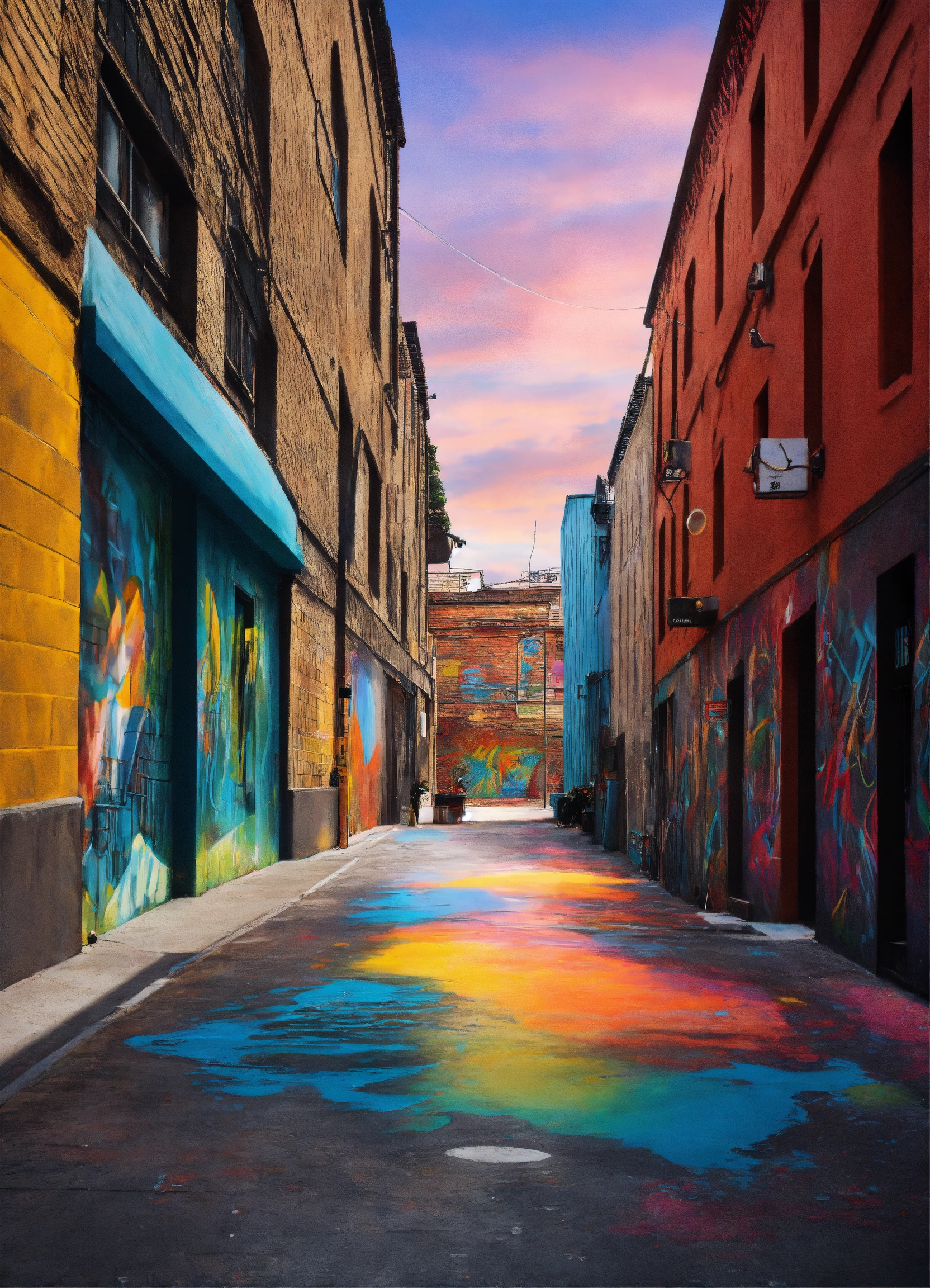 Lexica - Street spray paint urban murals with vibrant colors design.