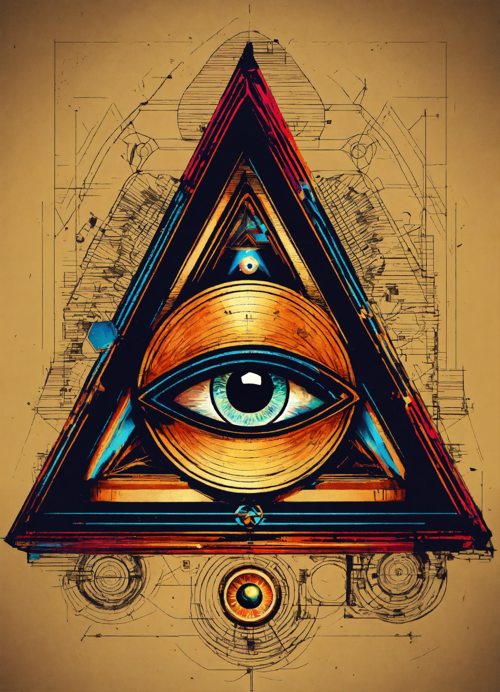 Lexica - A triangle with an eye inside of it. Create alternative ...