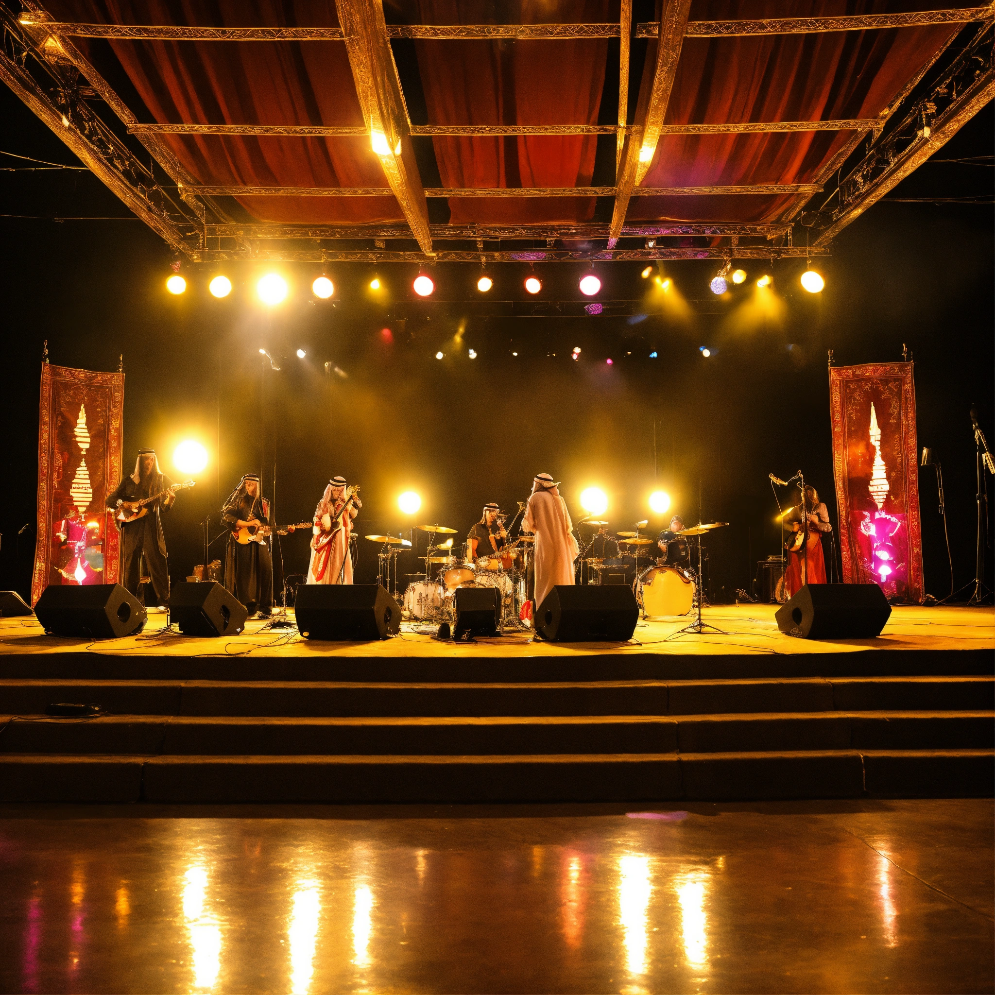 Lexica - Desert Arabian themed concert stage with live music bands