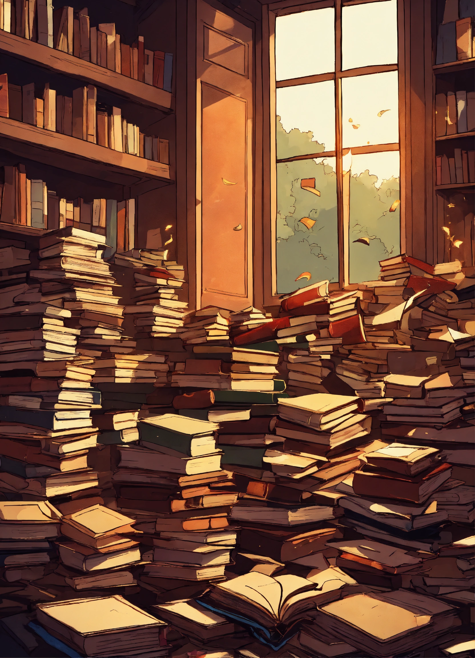Lexica - A lot of different books, chaotic opened books and closed ...