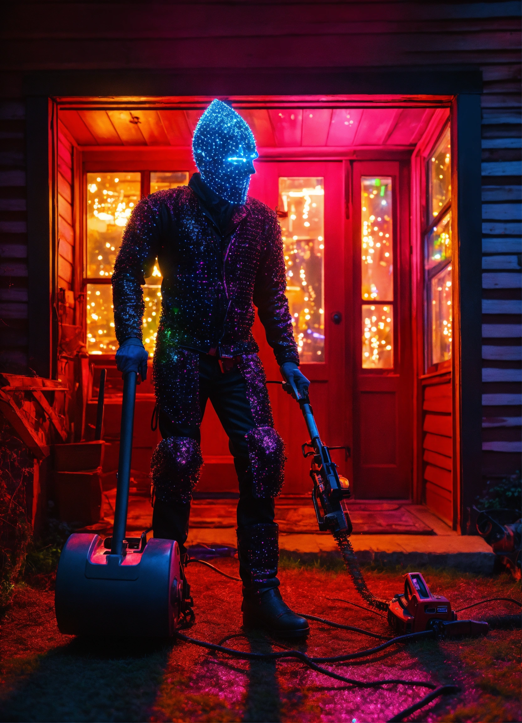 Lexica - Ultra realistic Pinhead with a diamond chainsaw and outside a ...