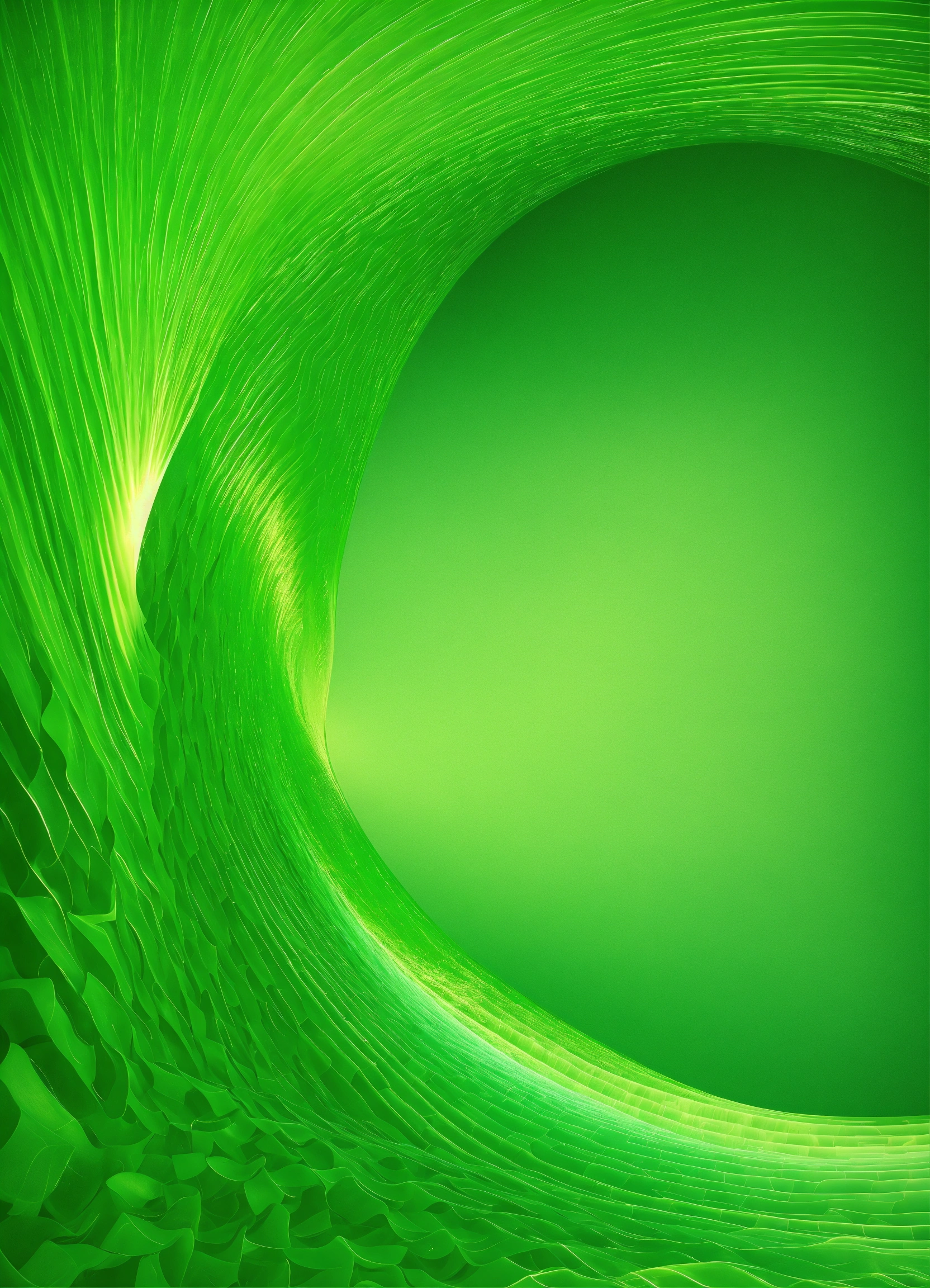 Lexica - Green mathmatical abstract wave inside a long frame