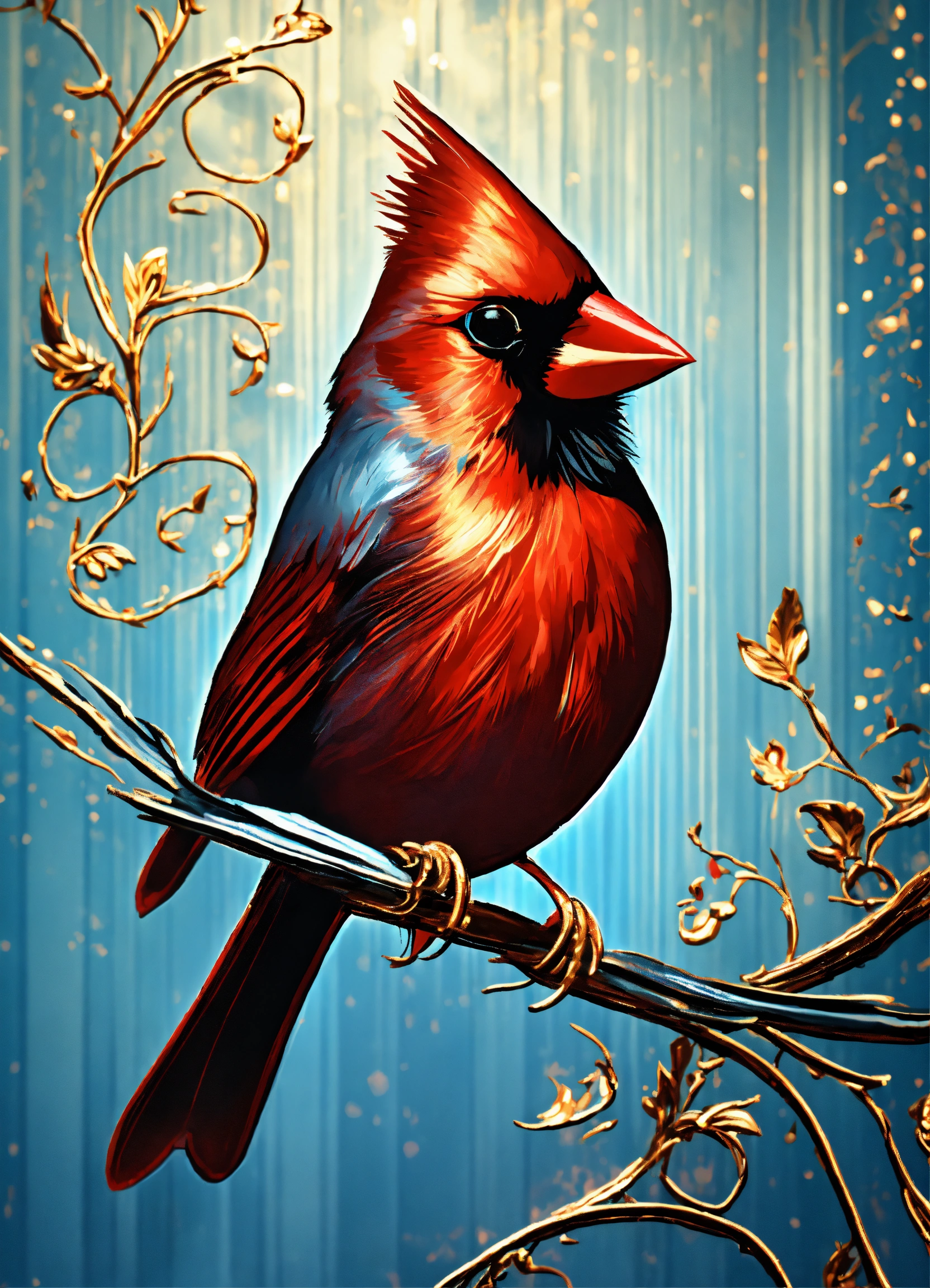 Lexica - Small cardinal light blue metallic background random abstract ...