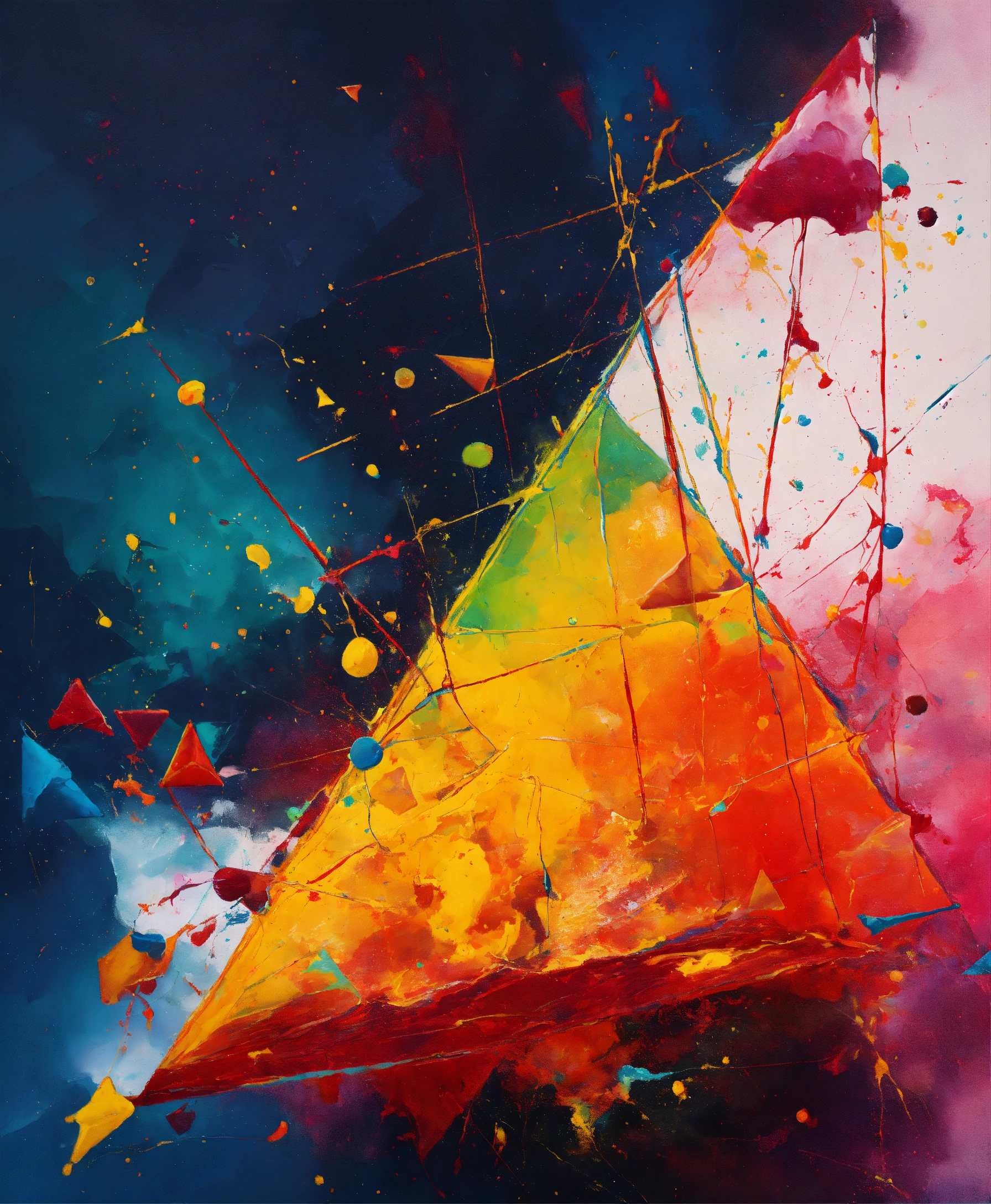 Lexica - Abstract triangles colorful with ragged edges perspective oil ...