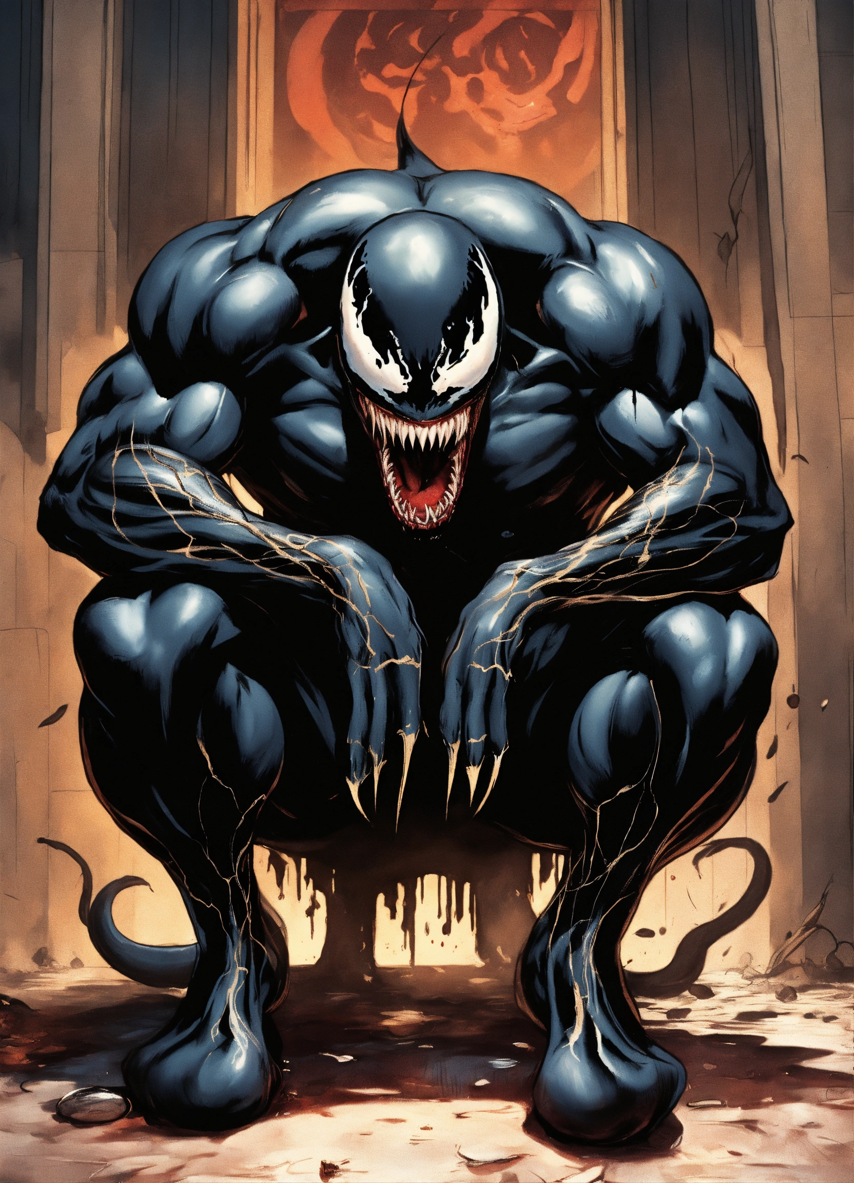 Lexica - Image of Venom on his knees, covering his ears with his hands ...