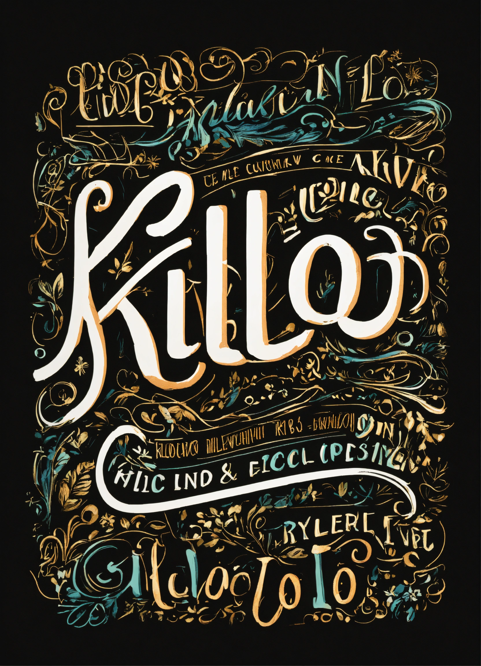 Lexica - The word Kilo in a white bold and fun cursive typography style ...