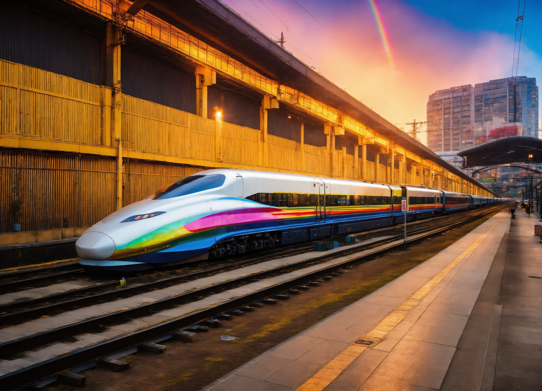 Lexica - Future bullet train,rainbow body,8k , masterpiece