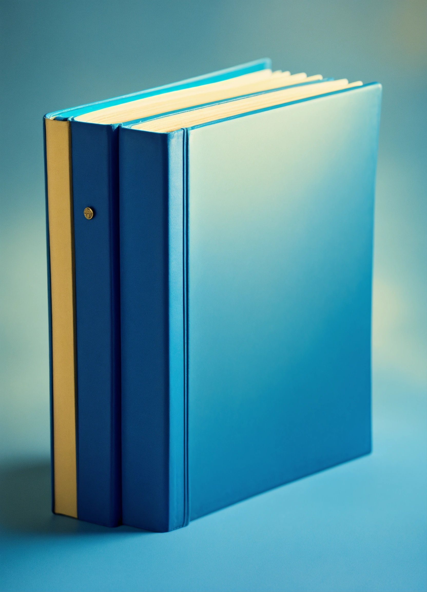 Lexica - A plain blue cartoon book on a plain blurred blue background