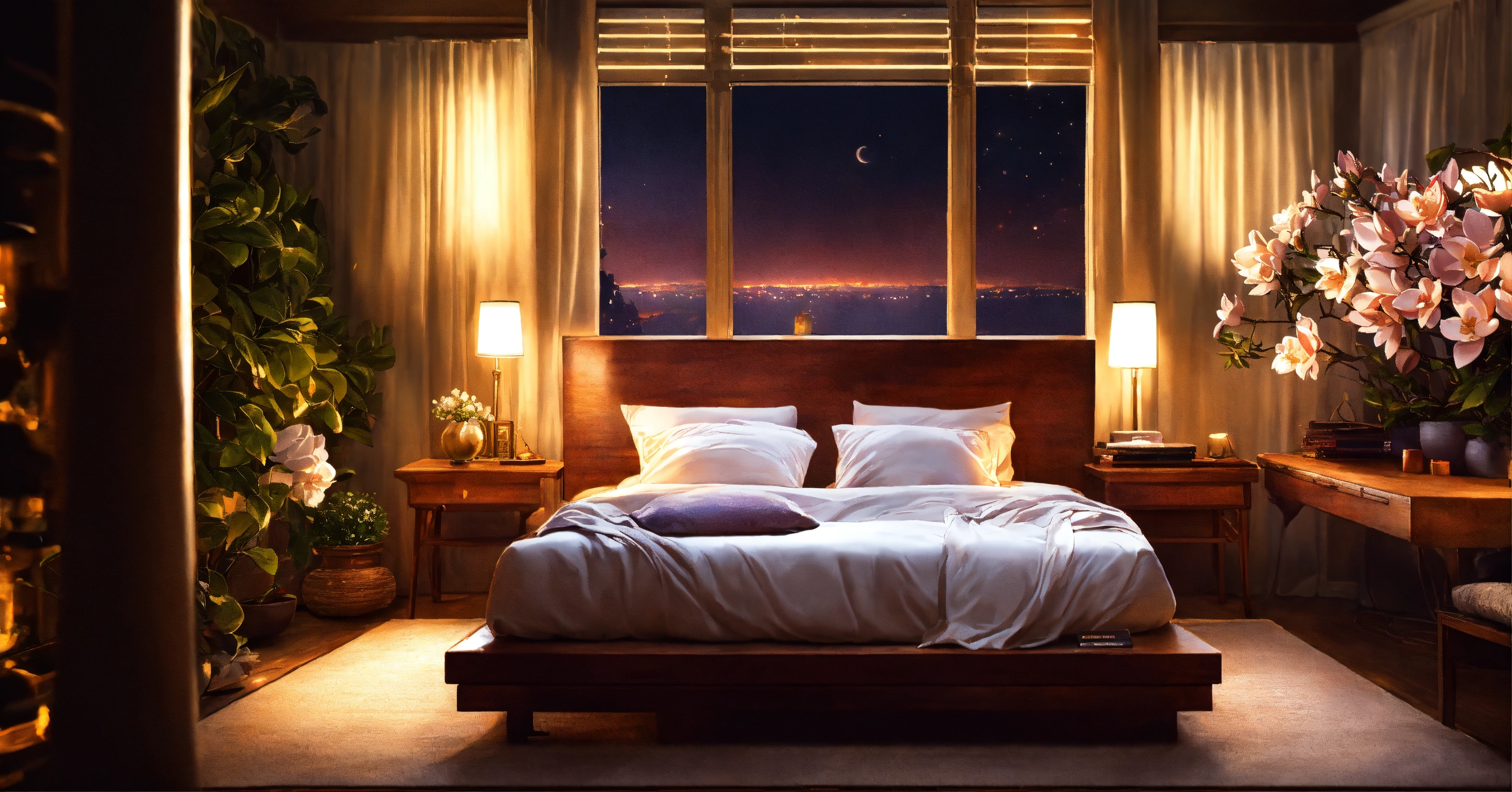 Lexica - Epic shot of ultra detailed and beautiful cozy bed, white ...