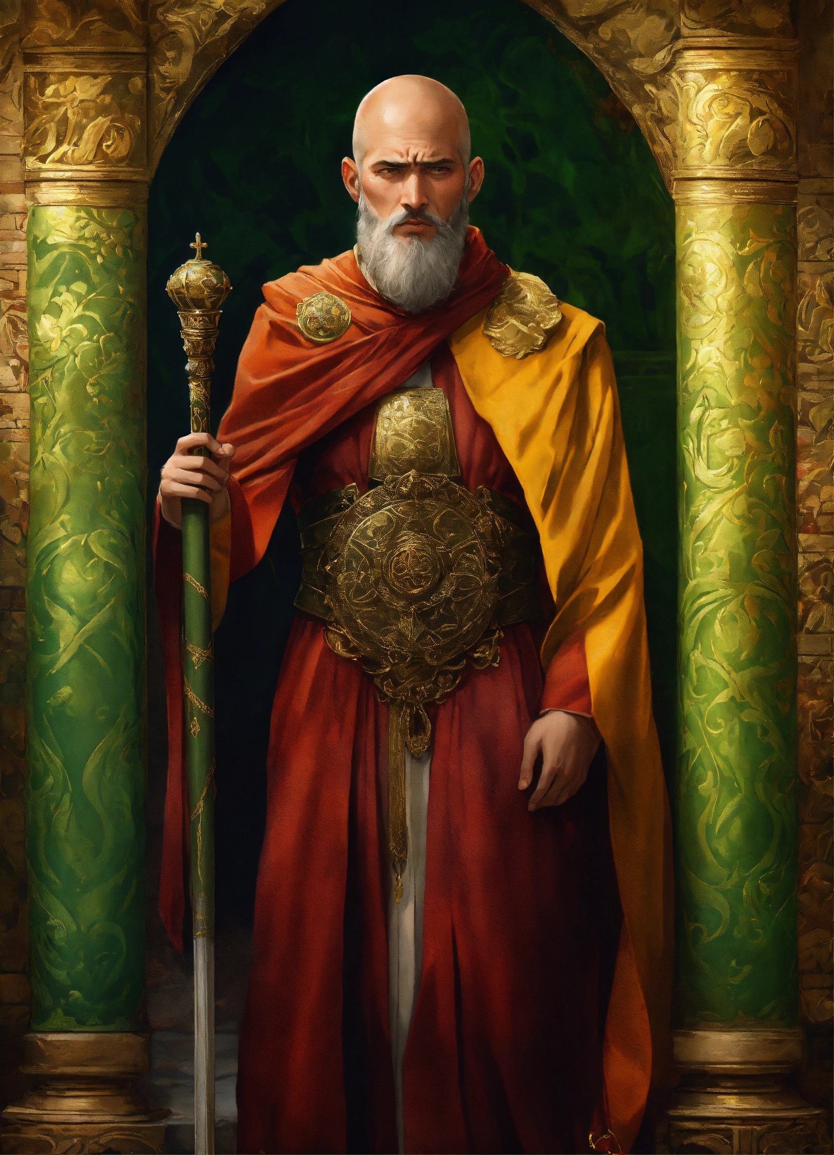 Lexica - Cover for the book in a fantasy style.. A man is tired, sick ...