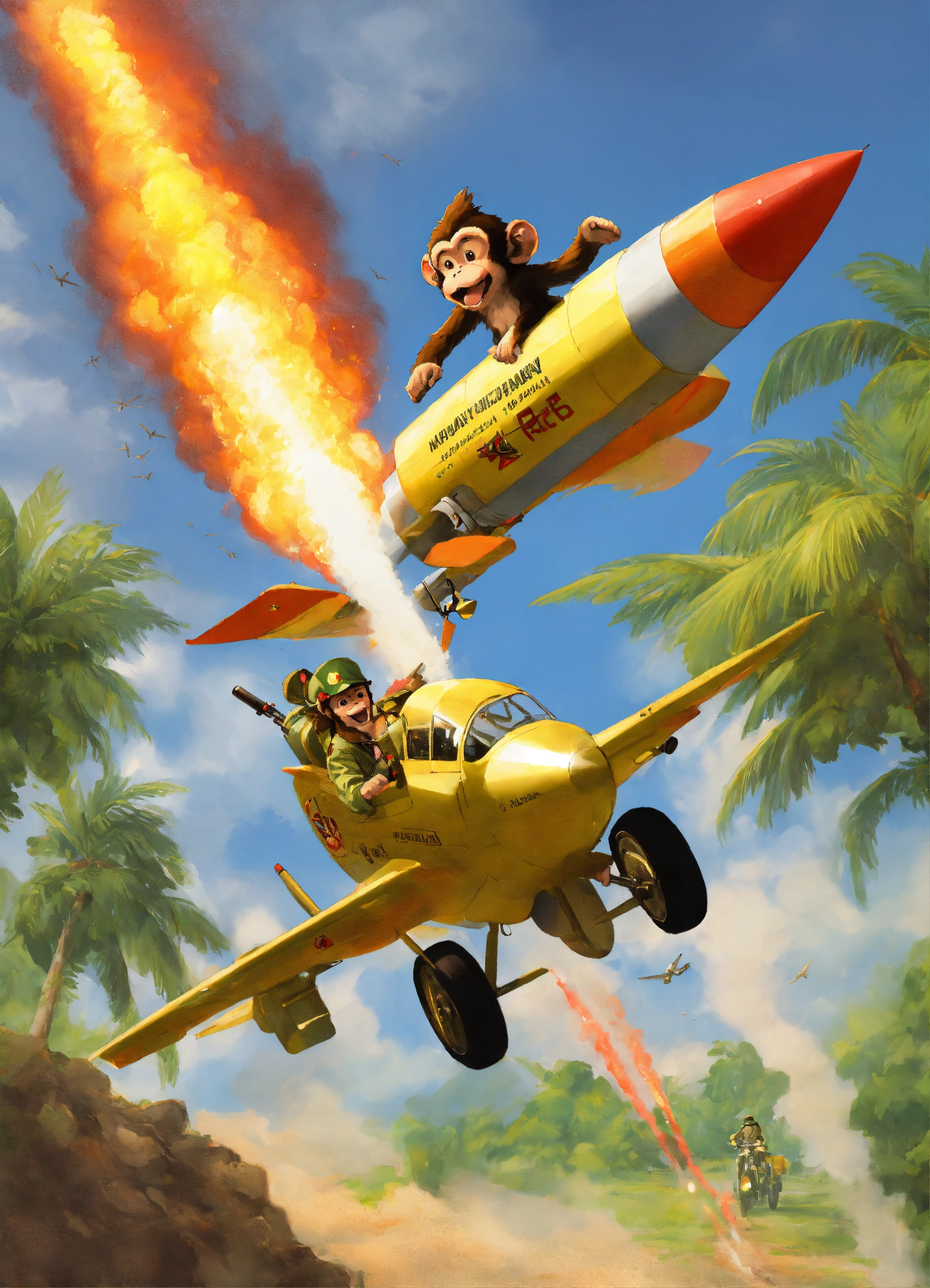 Lexica - A monkey rides a missile