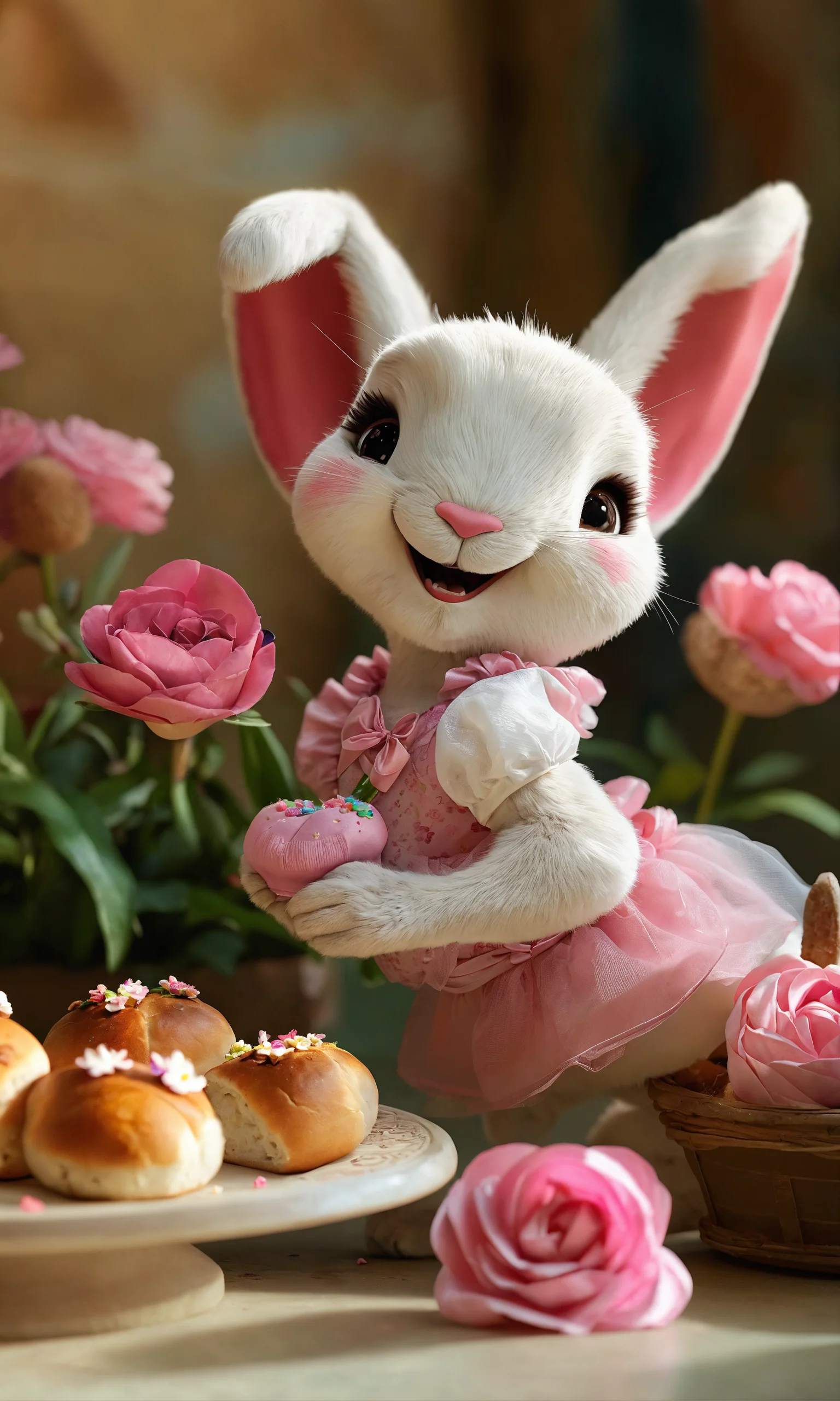 Lexica - Disney inspired pixar realistic smiling cute white rabbit ...