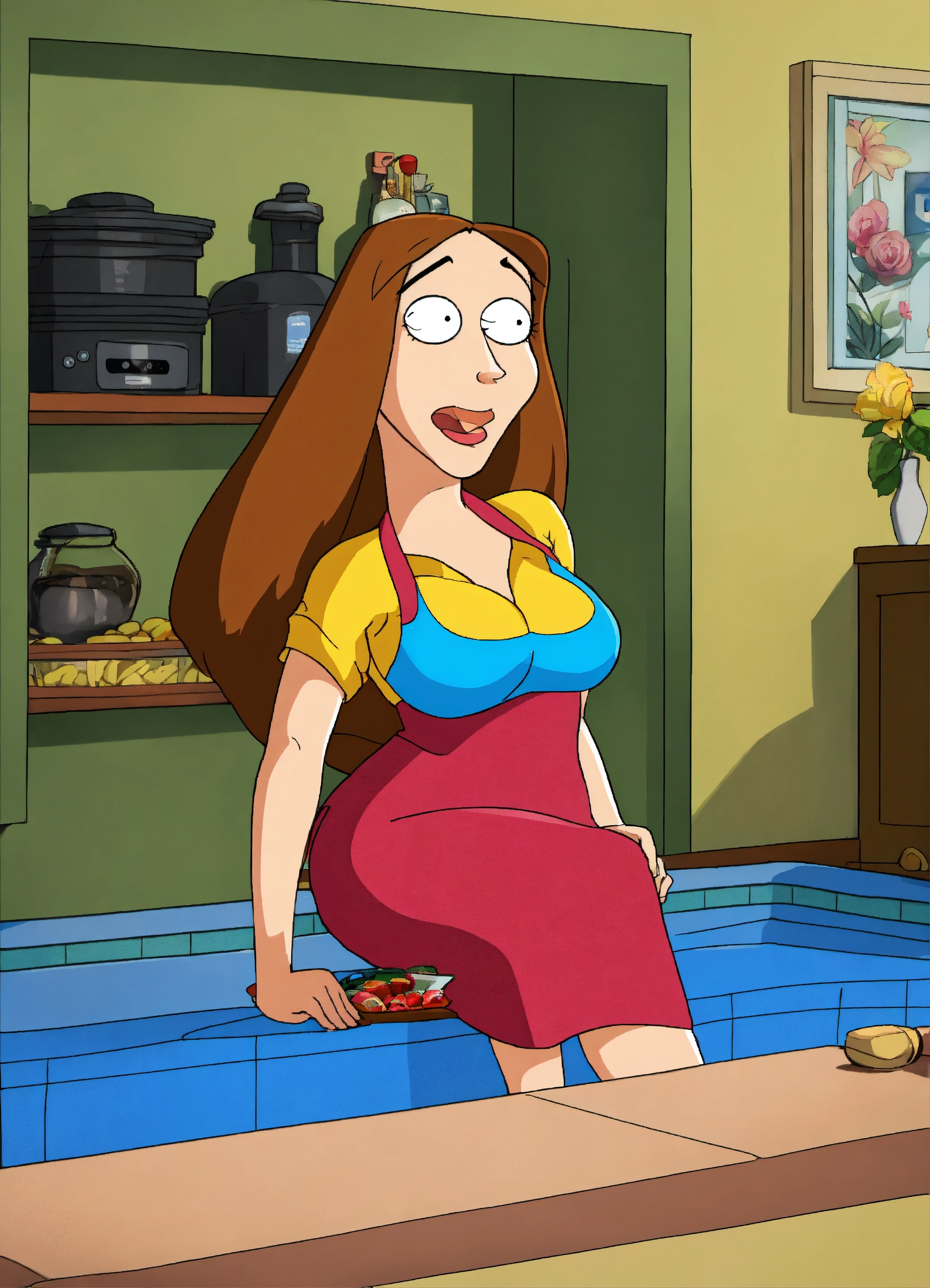 Lexica - Glenn Quagmire from Family Guy as a woman, cartoon.