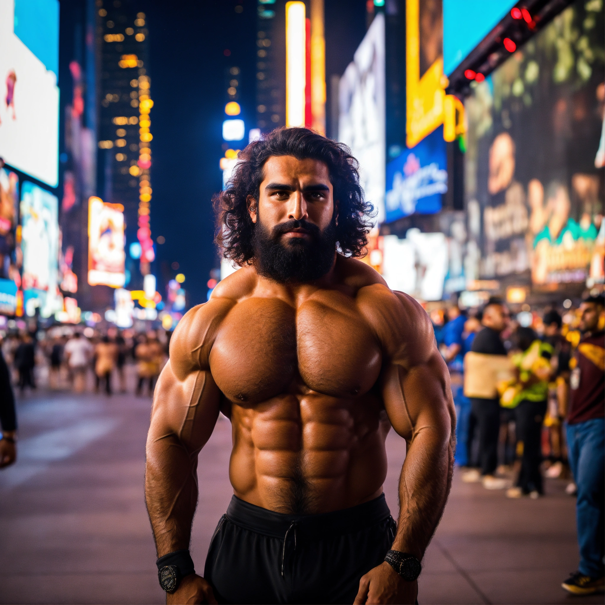 Lexica - 30-year-old hairy Kuwaiti man with big muscles, big ...