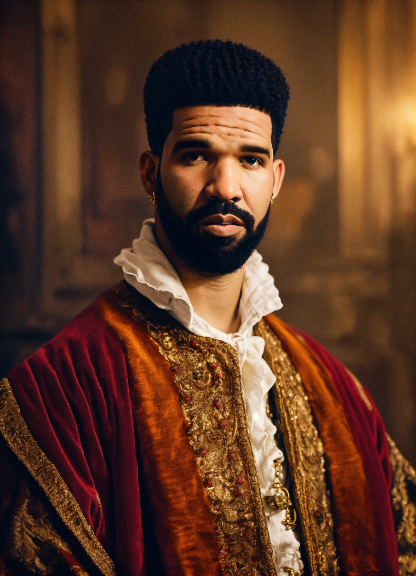 Lexica - Create a photo of Drake in the style of a Rembrandt portrait