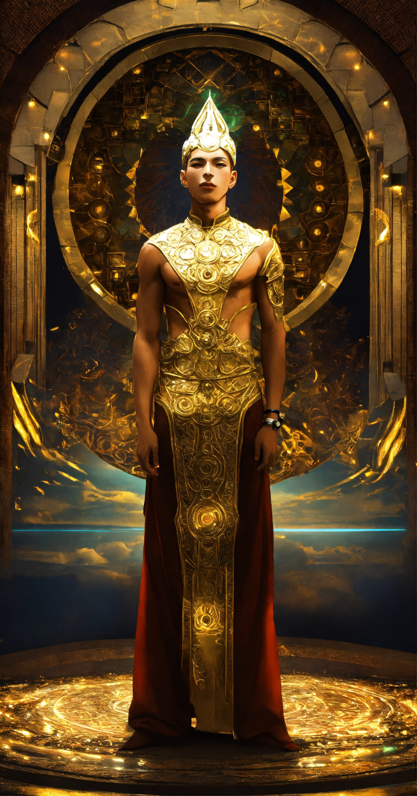 Lexica - Karma, Spiritual, futuristic, outfit, man, full body view ...