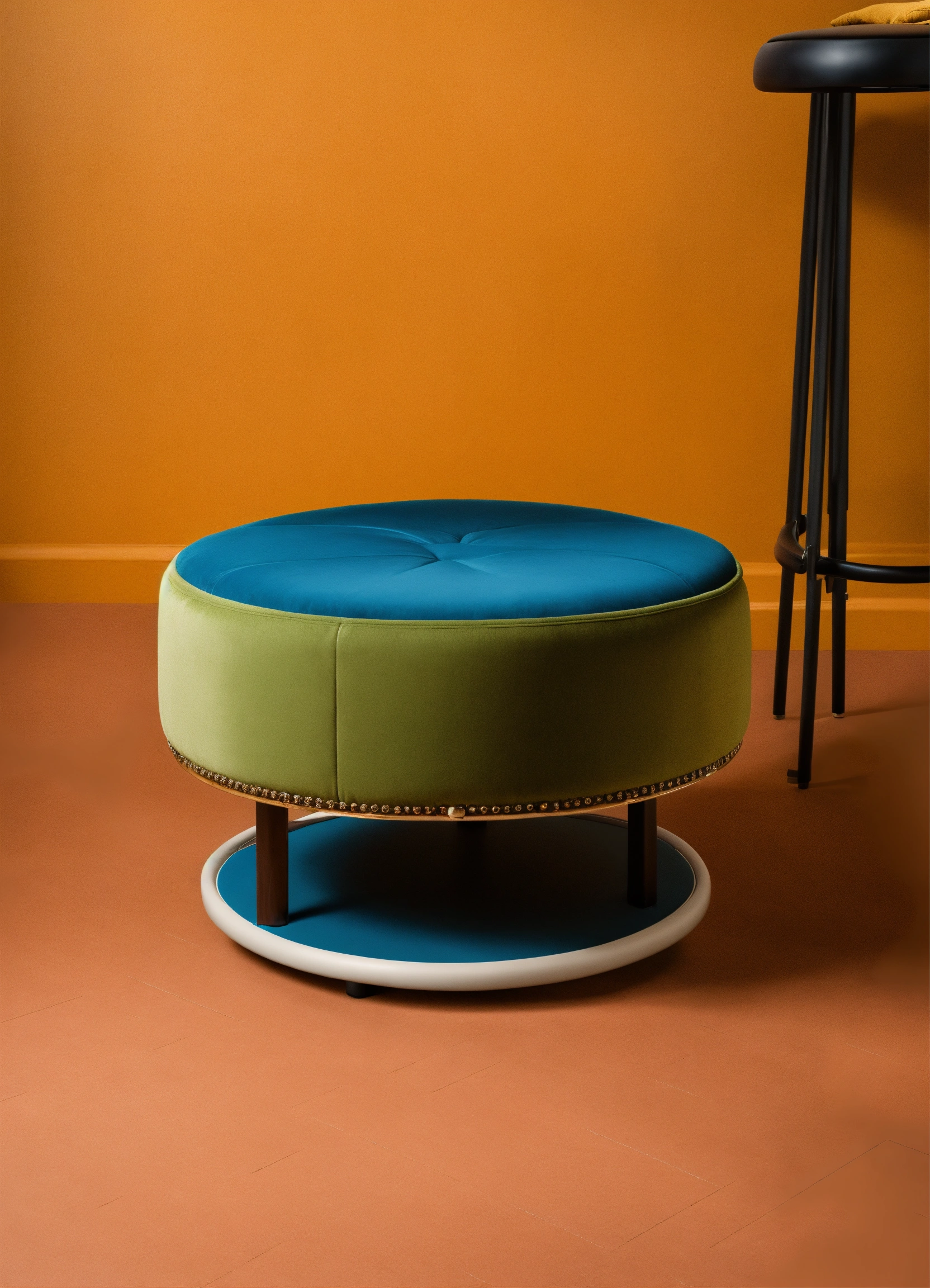Lexica - A compact ottoman, rounded disc base, inserts for foot massage ...